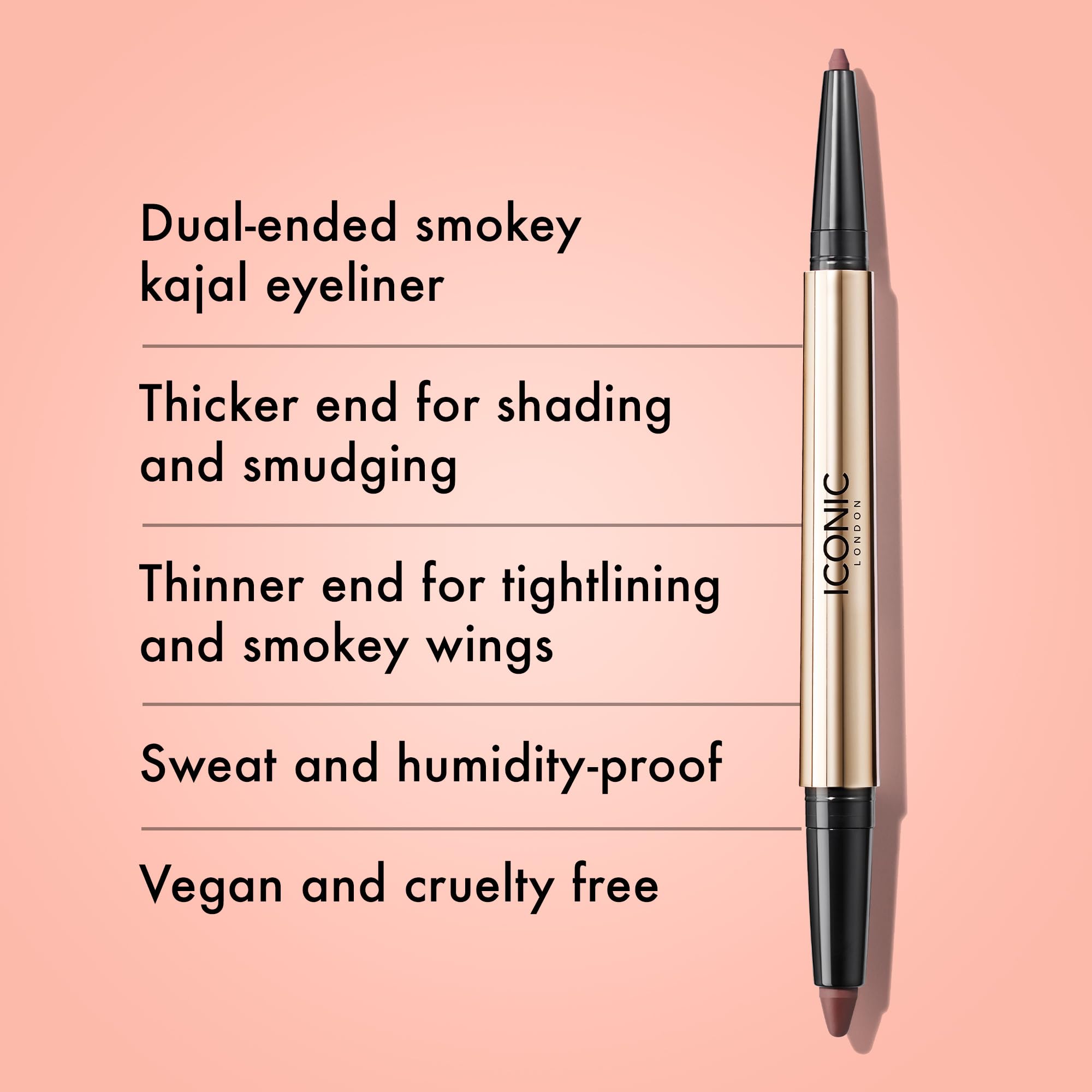 ICONIC LONDON Smokey Eye Duo Eyeliner | Creamy, Easy to Blend 2-in-1 Eyeliner Crayon, Water Resistant, Cruelty Free, Vegan Makeup (Spiced Plum) 0.027 oz - Maple Wellness Supplements