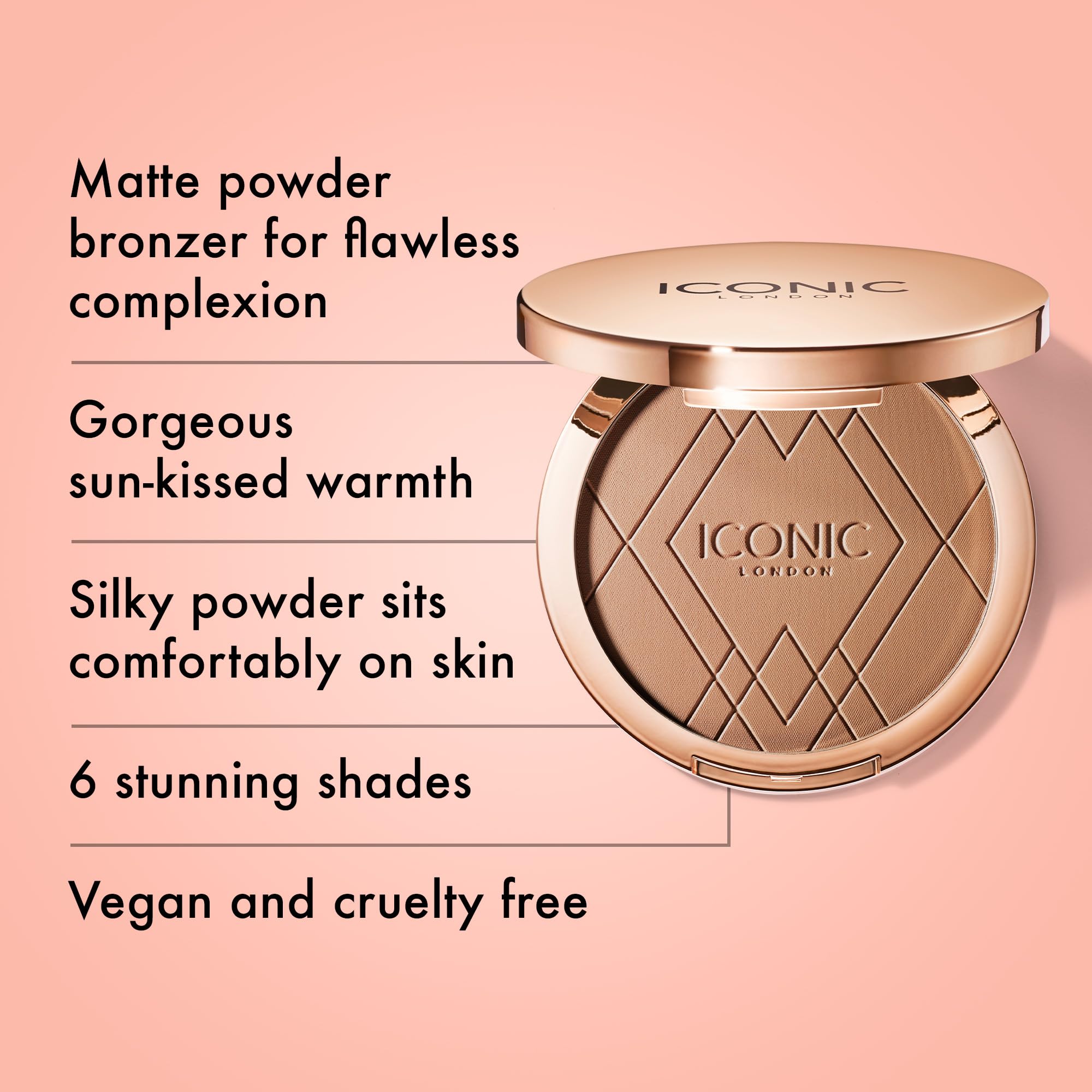 ICONIC LONDON Ultimate Bronzing Powder | Silky Powder, Flawless Matte Finish Bronzer Cruelty-Free, Vegan Makeup, (Medium Bronze) 0.59 oz - Maple Wellness Supplements