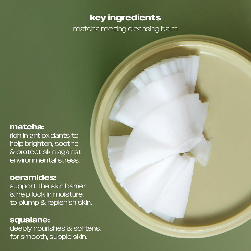 ICONIC LONDON Underglow Matcha Melting Cleansing Balm | Makeup Remover with Squalane & Ceramides for Softer, Plumper Skin | Vegan, 1.41 oz - Maple Wellness Supplements