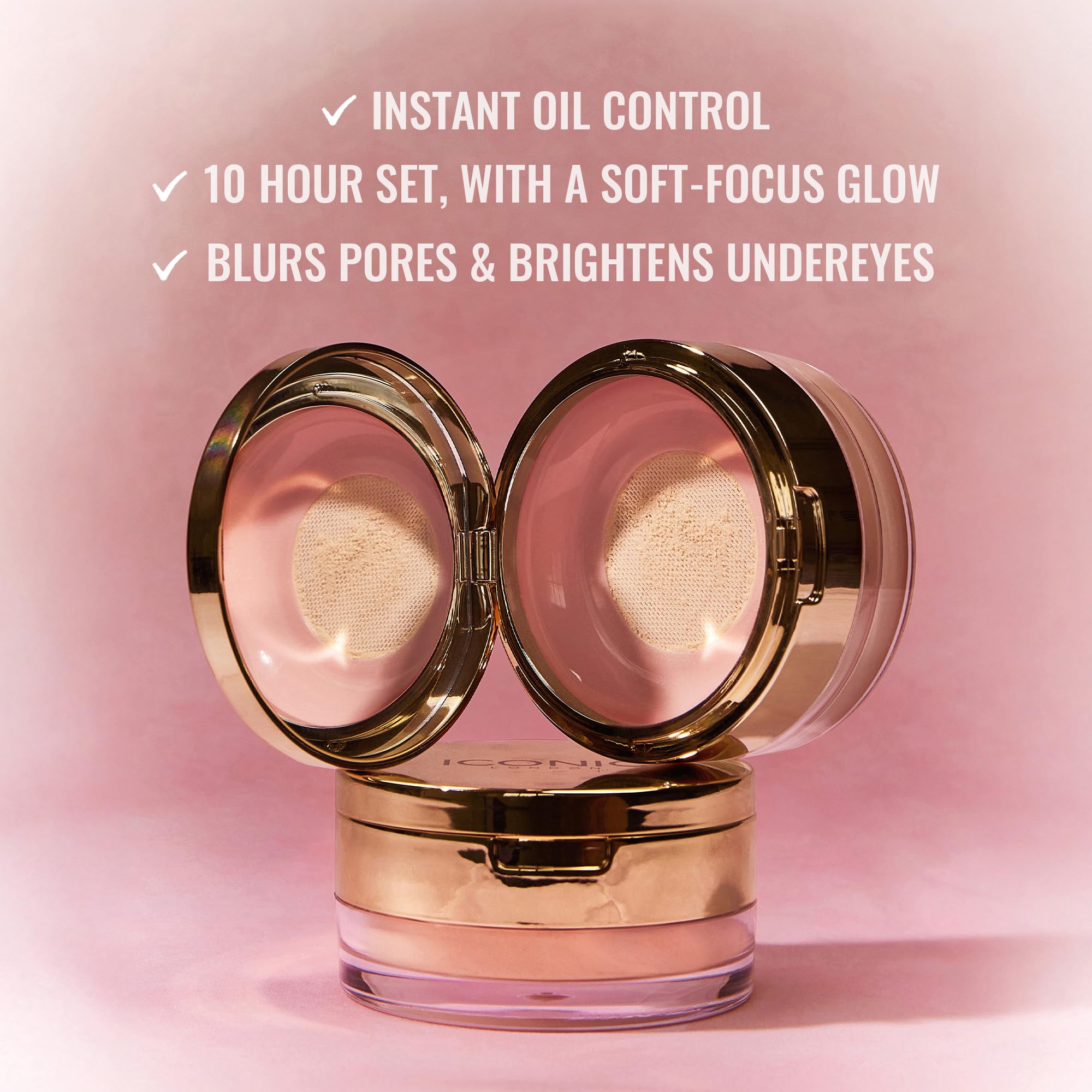 ICONIC LONDON Velvet Blur Translucent Setting Powder | Velvet Finish, Hydrating Loose Powder with Hyaluronic Acid Spheres | Cruelty-Free, Vegan Makeup - Maple Wellness Supplements