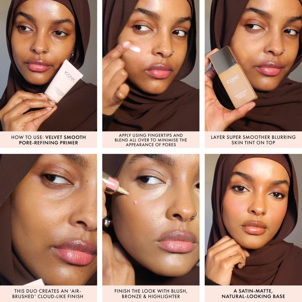 ICONIC LONDON Velvet Smooth Pore-Refining Primer | Whipped, Balmy Primer, Diffuses Pores, Cruelty-Free, Vegan Makeup, 1.01 Fl oz - TrustMedUSA