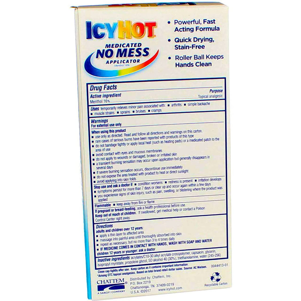 Icy Hot Medicated No Mess Applicator Max-Strength 2.5 Ounce (73ml) (6 Pack) - TrustMedUSA