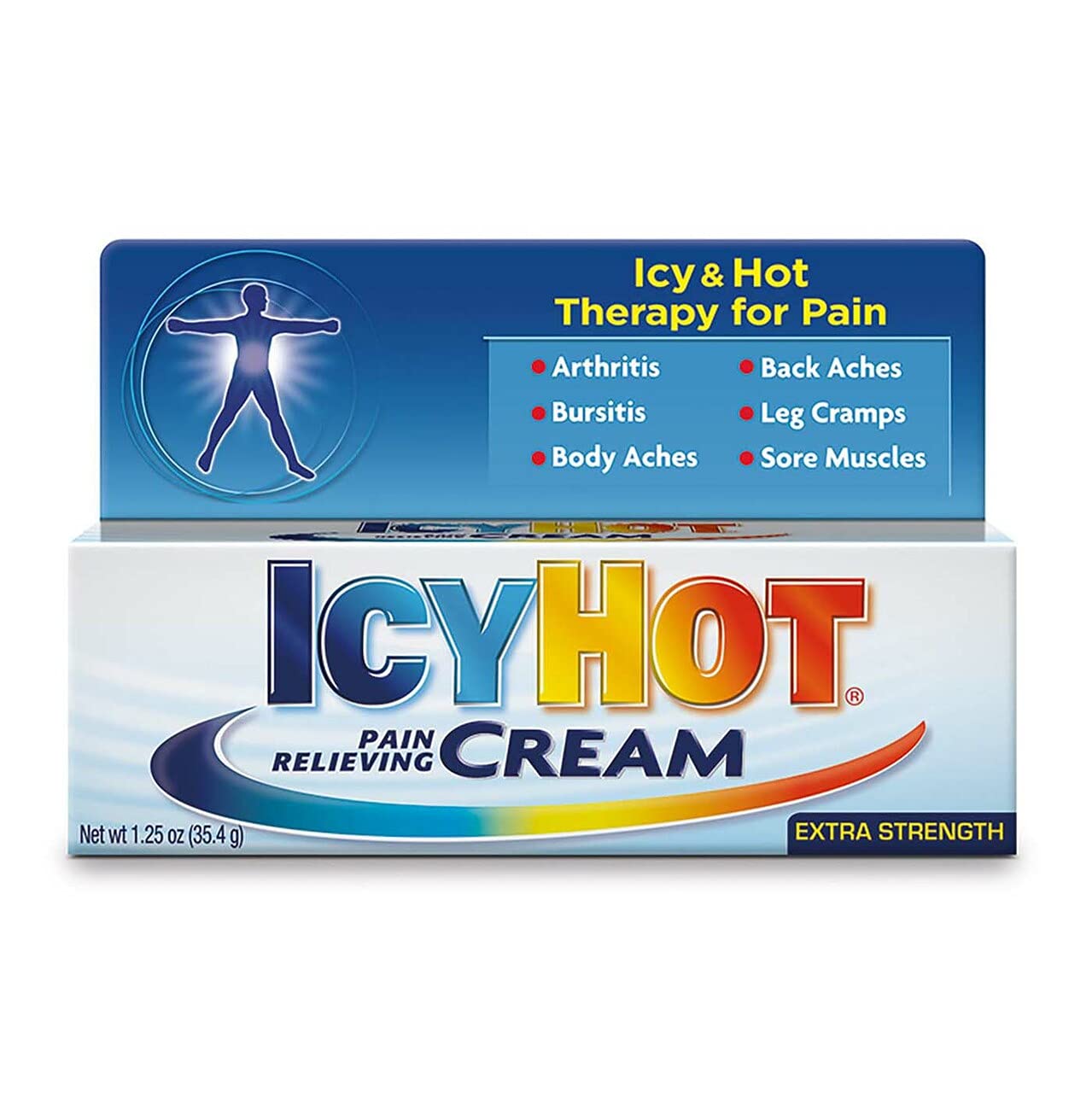 ICY Hot Pain Relieving Cream 1.25 Ounce Extra Strength (37ml) (2 Pack) - TrustMedUSA
