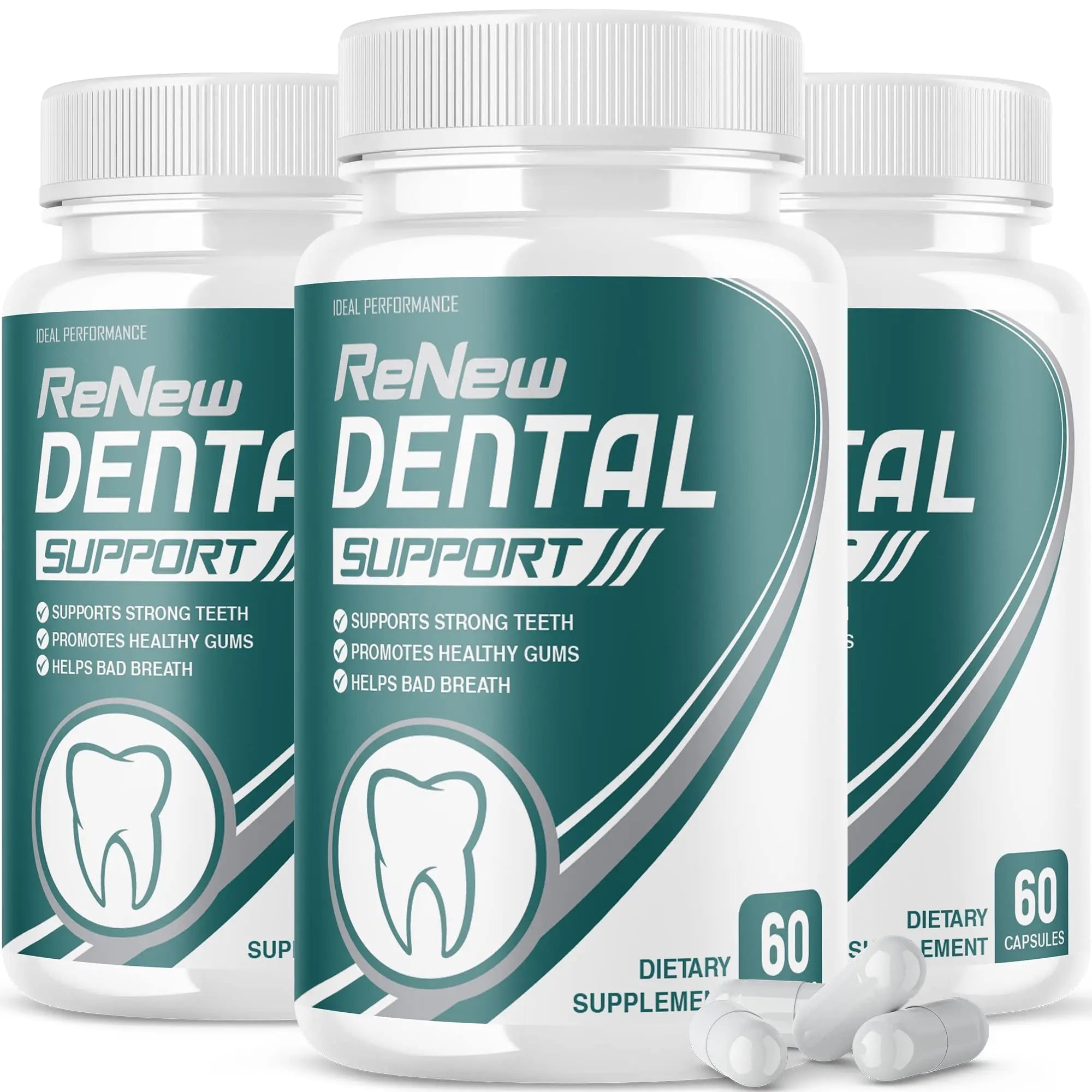IDEAL PERFORMANCE (3 Pack) Renew Dental Support Pills Cleanser (180 Capsules) - TrustMedUSA