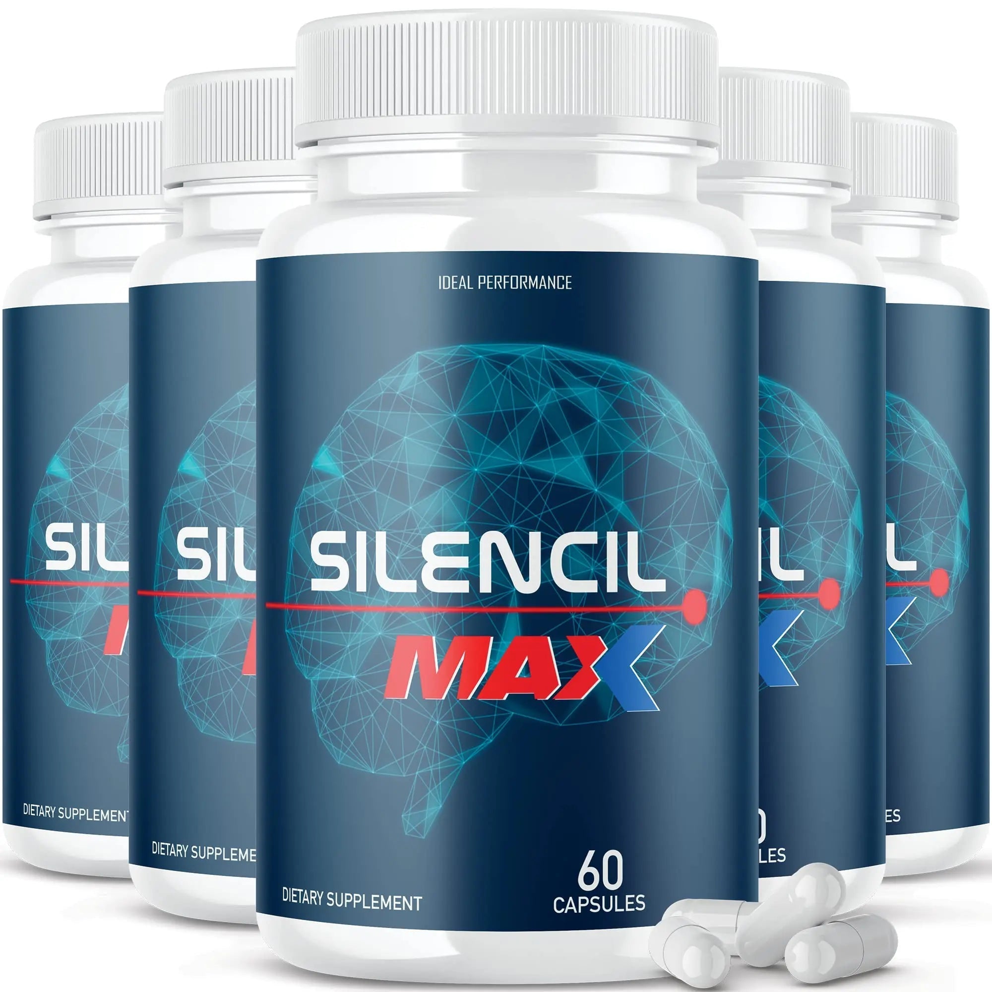 IDEAL PERFORMANCE (5 Pack) Silencil Tinnitus Max Supplement Pills Silencio Silencile - TrustMedUSA