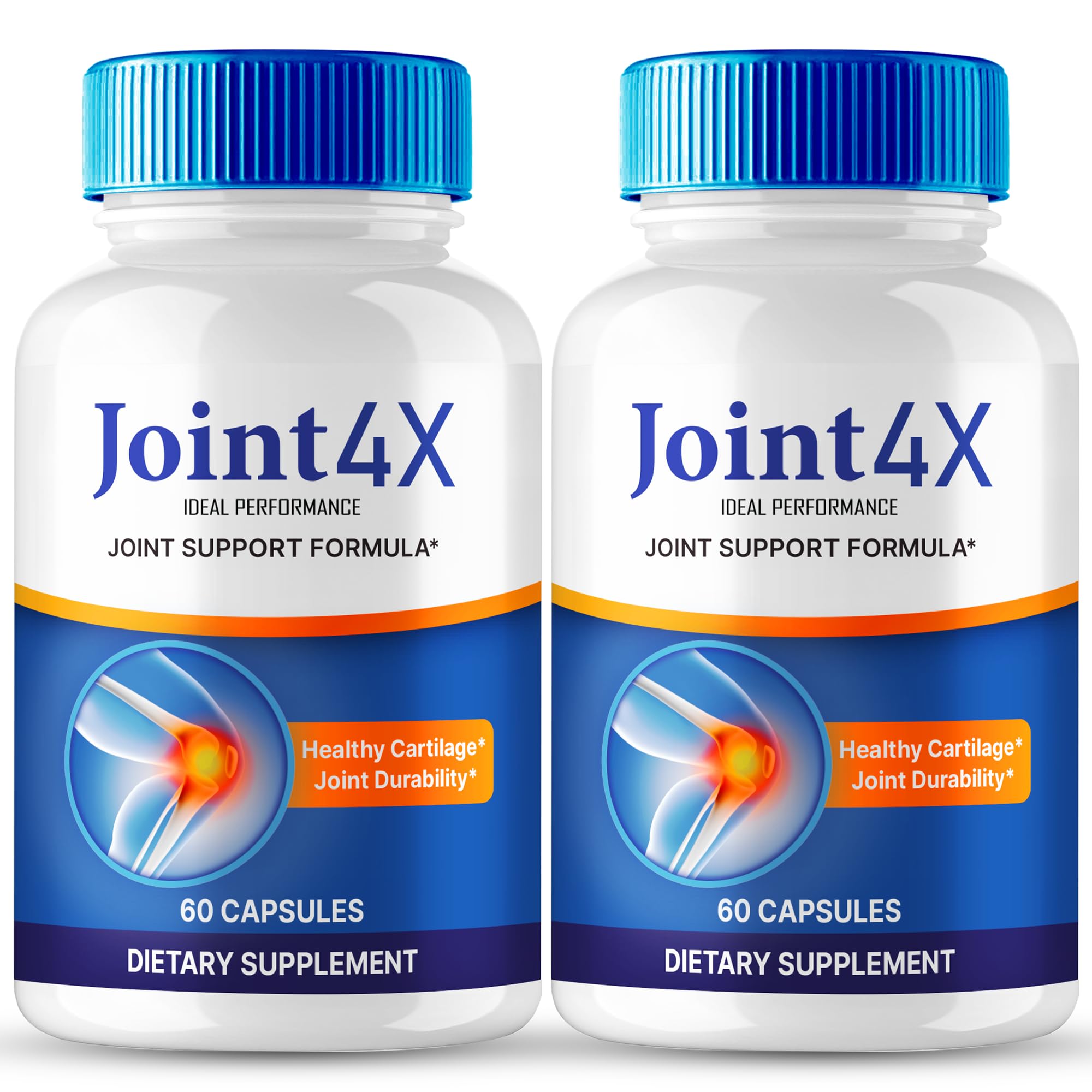IDEAL PERFORMANCE Joint4X Joint Support Capsules, Official Joint-4X Supplement Pills, All-Natural Formula to Fortify Bones and Bolster Flexibility - Maximum Strength, Joint 4X Pills Reviews (2 Pack) - TrustMedUSA
