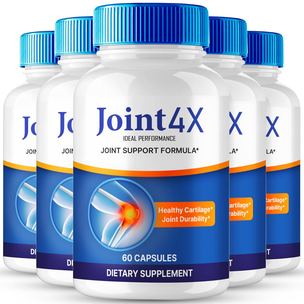 IDEAL PERFORMANCE Joint4X Joint Support Capsules, Official Joint-4X Supplement Pills, All-Natural Formula to Fortify Bones and Bolster Flexibility - Maximum Strength, Joint 4X Pills Reviews (5 Pack) - TrustMedUSA