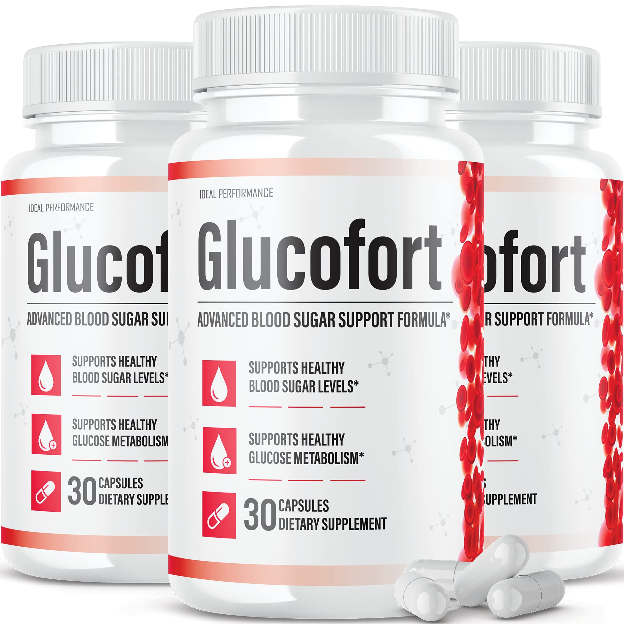 IDEAL PERFORMANCE (Official) Glucofort Supplement Support Formula (3 Pack) - TrustMedUSA