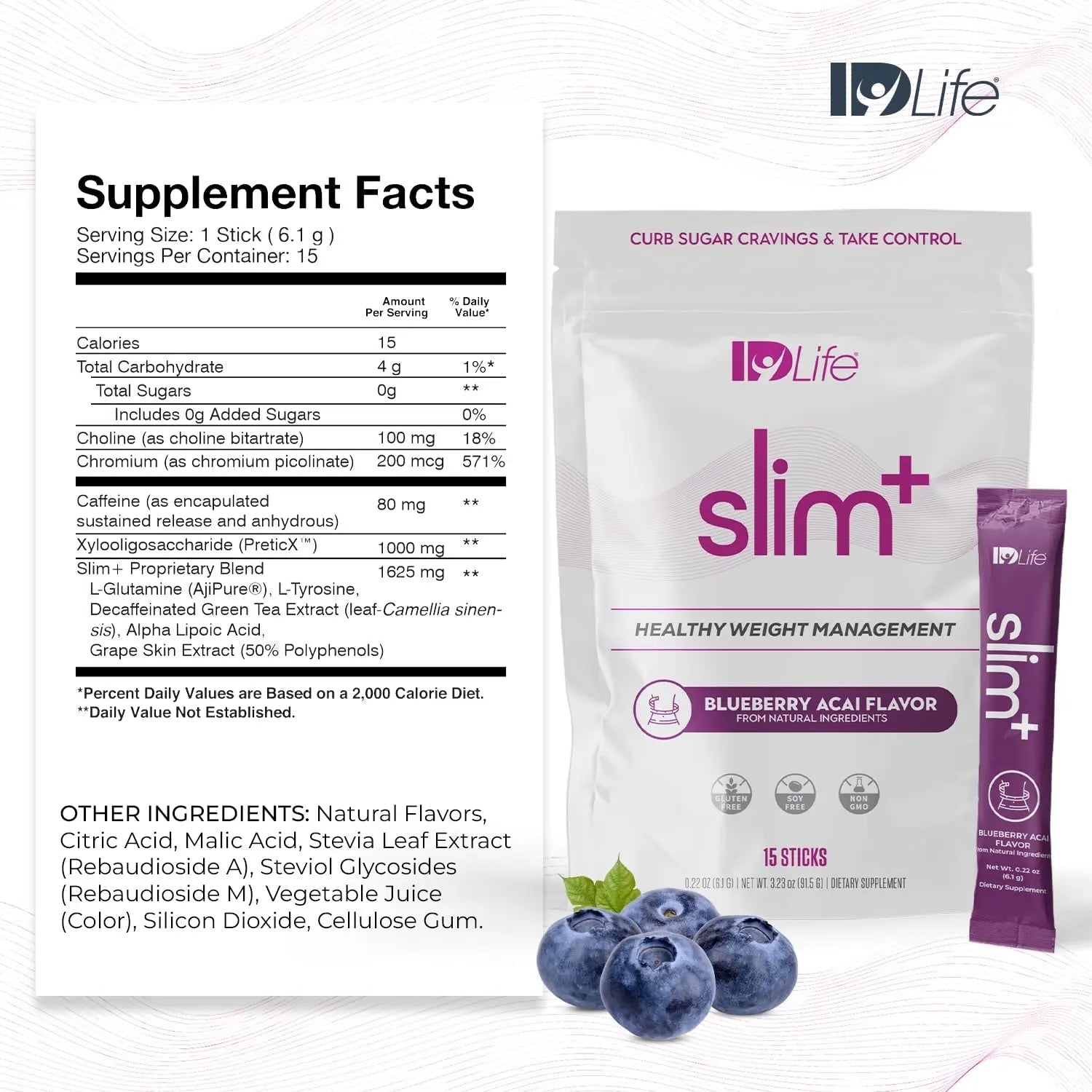 IDLife Slim+ - Weight Management Supplement - Easy to Prepare Delicious Blueberry Acai - TrustMedUSA