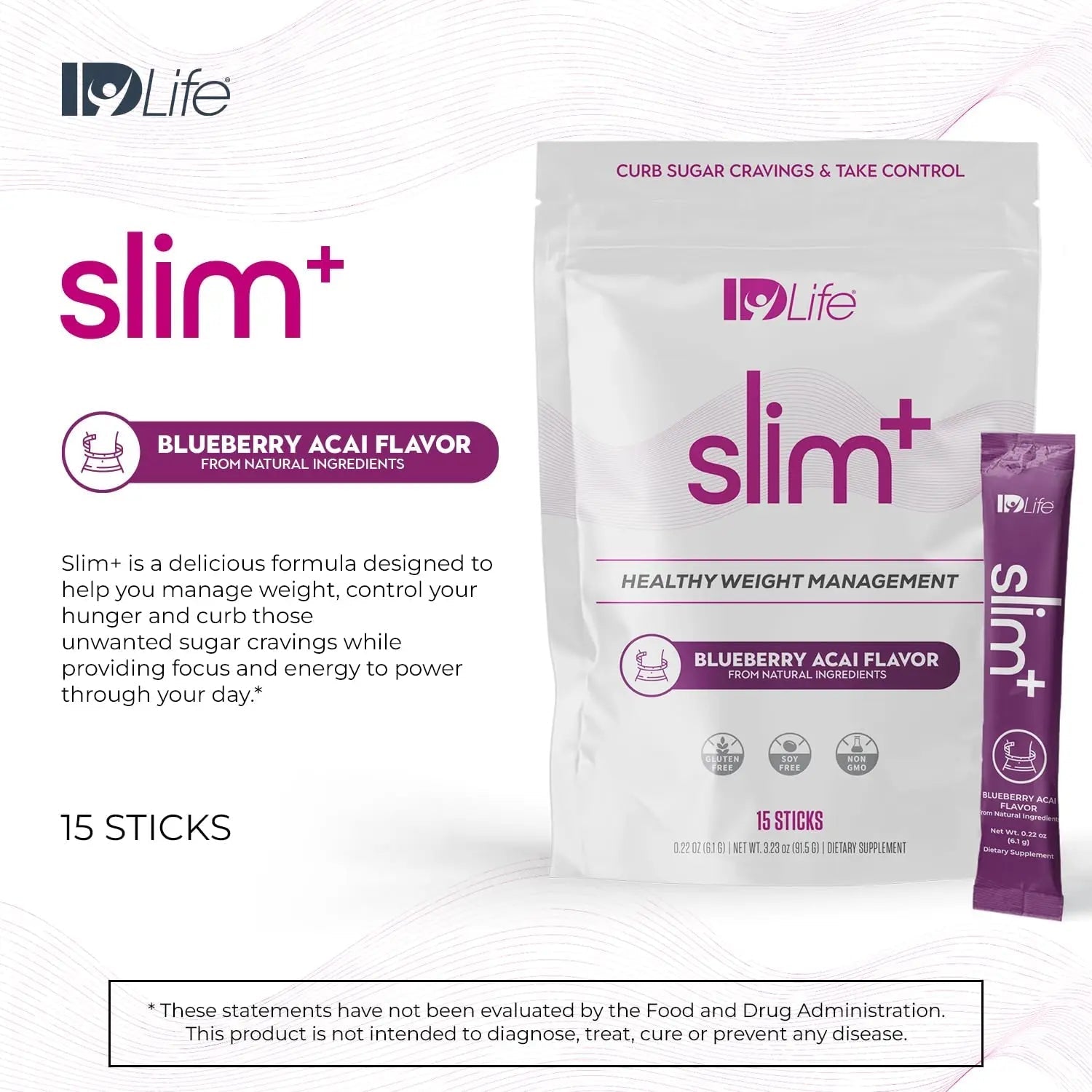 IDLife Slim+ - Weight Management Supplement - Easy to Prepare Delicious Blueberry Acai - TrustMedUSA