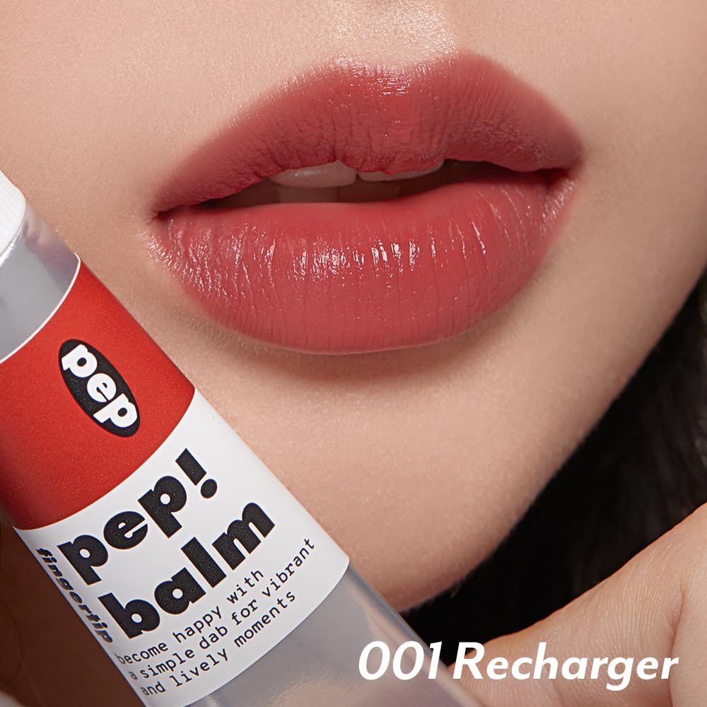 I'M MEME Lip and Cheek Tint - PepBalm 001 Recharger | Wtih Shea Butter, Gift, Liquid Blush, Travel-Friendly, Highly Pigmented, Non-Drying, Sheer Balm Gross Tint, 0.52 Oz - TrustMedUSA