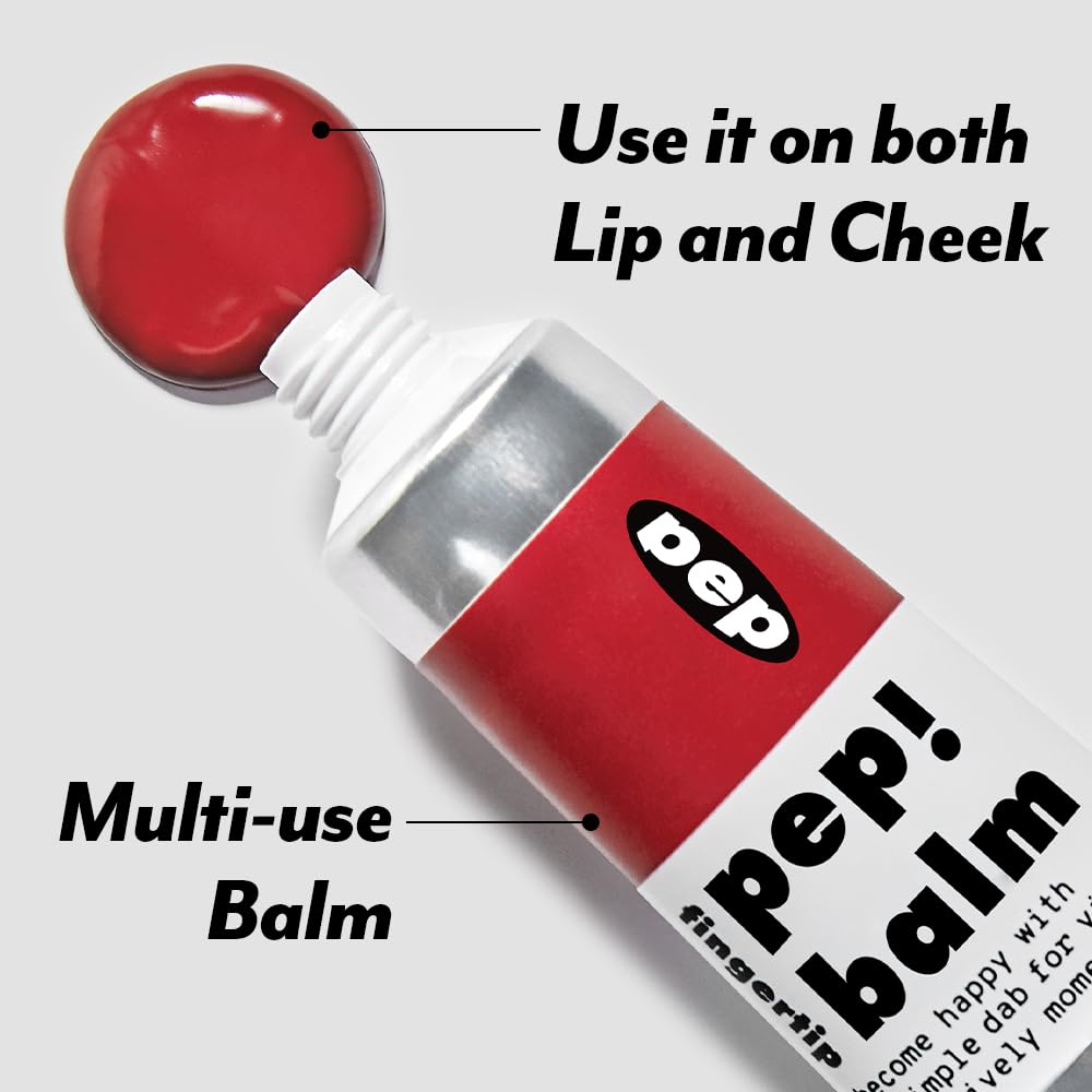 I'M MEME Lip and Cheek Tint - PepBalm 001 Recharger | Wtih Shea Butter, Gift, Liquid Blush, Travel-Friendly, Highly Pigmented, Non-Drying, Sheer Balm Gross Tint, 0.52 Oz - TrustMedUSA