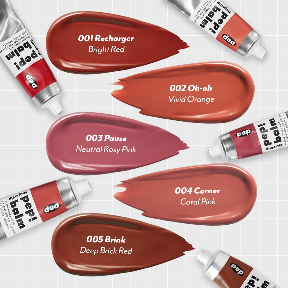 I'M MEME Lip and Cheek Tint - PepBalm 001 Recharger | Wtih Shea Butter, Gift, Liquid Blush, Travel-Friendly, Highly Pigmented, Non-Drying, Sheer Balm Gross Tint, 0.52 Oz - TrustMedUSA