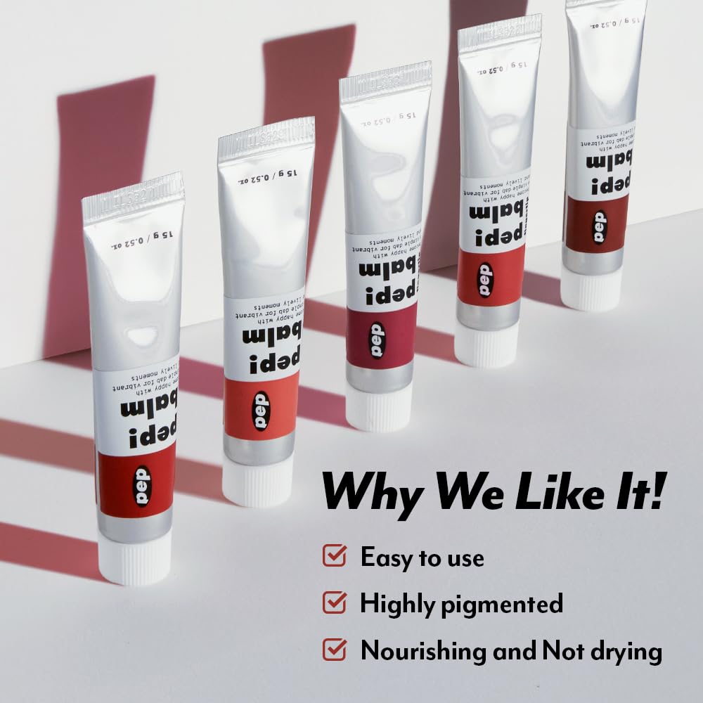 I'M MEME Lip and Cheek Tint - PepBalm 001 Recharger | Wtih Shea Butter, Gift, Liquid Blush, Travel-Friendly, Highly Pigmented, Non-Drying, Sheer Balm Gross Tint, 0.52 Oz - TrustMedUSA