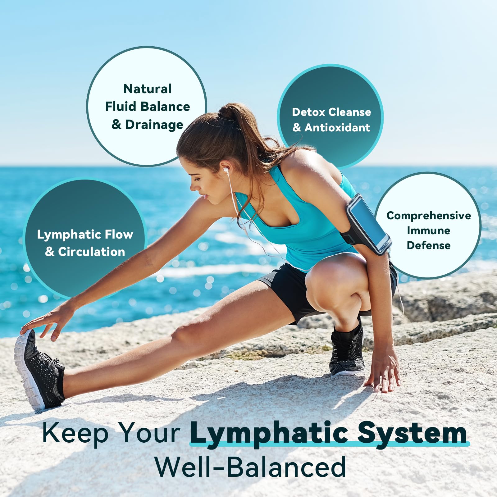 iMATCHME Lymphatic Drainage Supplements for Lymph System Support, Detox & Cleanse, Liver Health,Fluid Balance, Immune Support, Natural Herbal Blends with Echinacea, Liposomal Glutathione, 60 Capsules - Maple Wellness Supplements