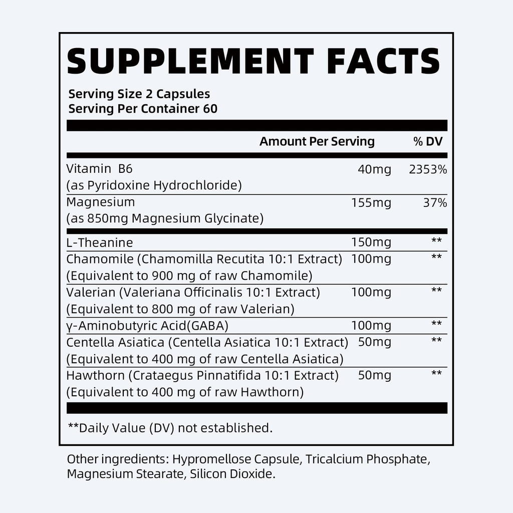 iMATCHME Magnesium Glycinate 850mg Capsules with L-Theanine, Chamomile & GABA for Sleep, Calmness, Muscle, Bone Health & Immune Support, Magnesium for Women and Men, - TrustMedUSA
