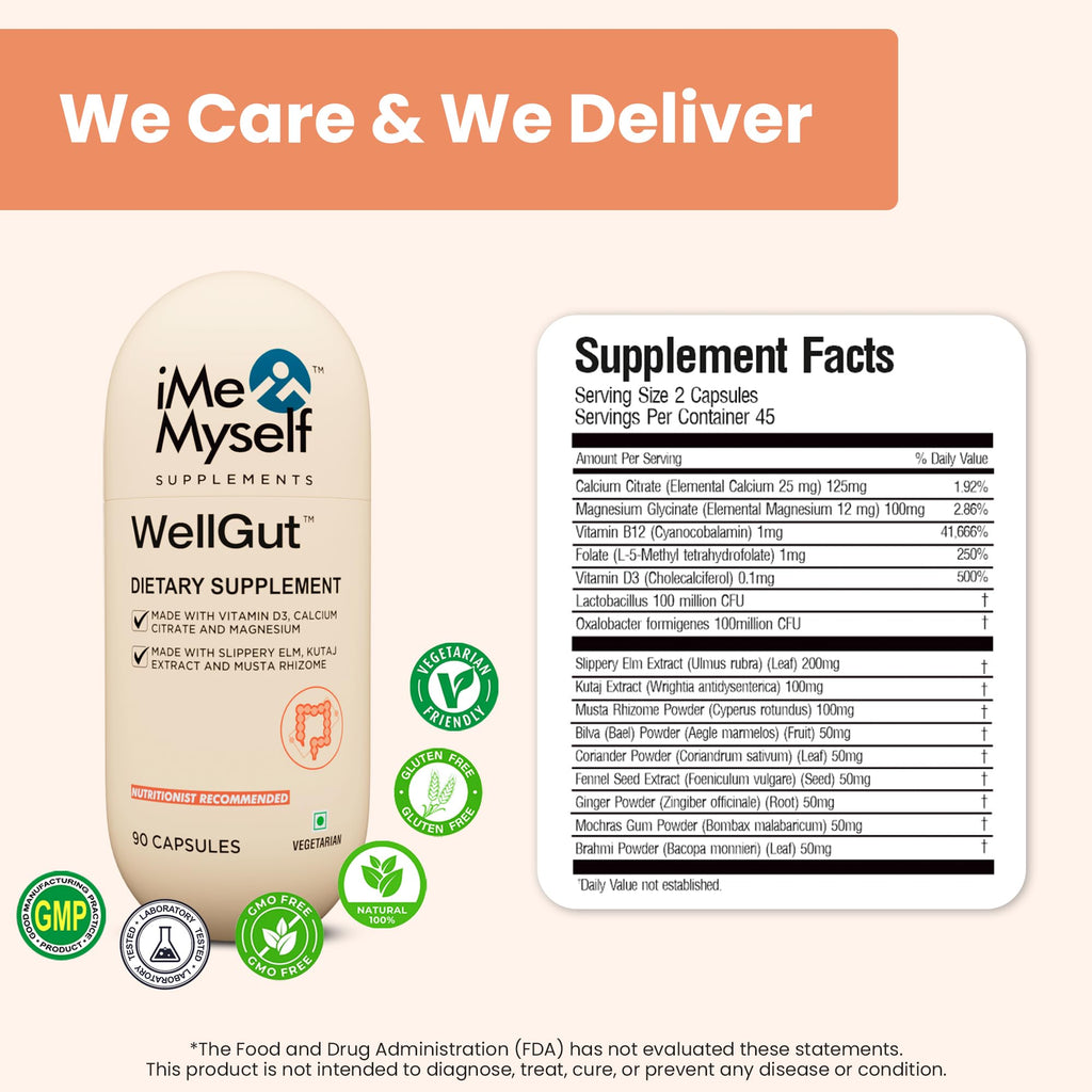 iMeMyself WellGut Daily Herbal Supplement | Traditional Herbs with Minerals & Probiotics 90 Vegan Capsules - TrustMedUSA