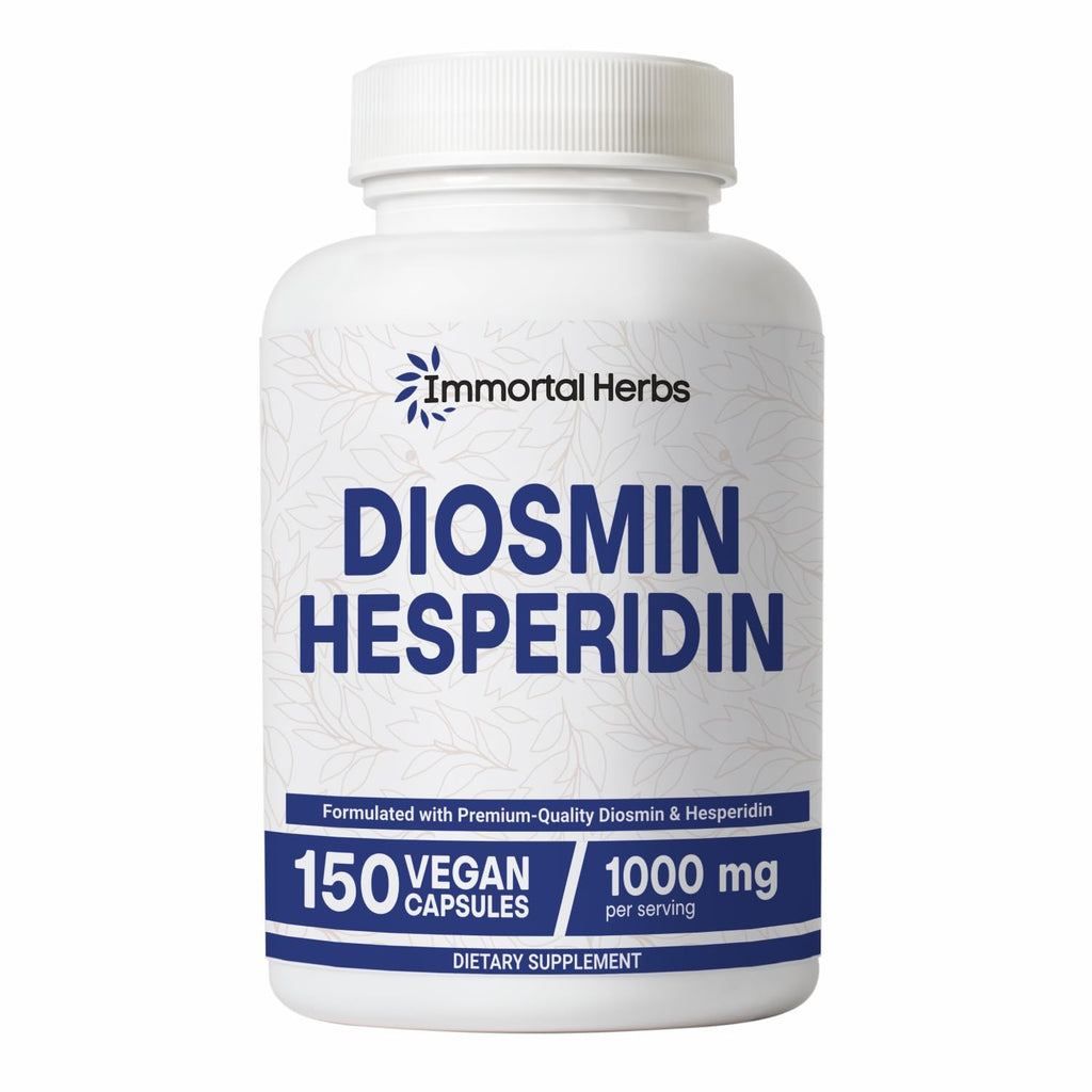 Immortal Herbs Diosmin Hesperidin 1000mg Complex, 150 Capsules, Citrus Bioflavonoids Rich Fruit Extract, 100% Vegetarian, Non-GMO & Gluten Free Diosmin Supplement with Max Strength - TrustMedUSA