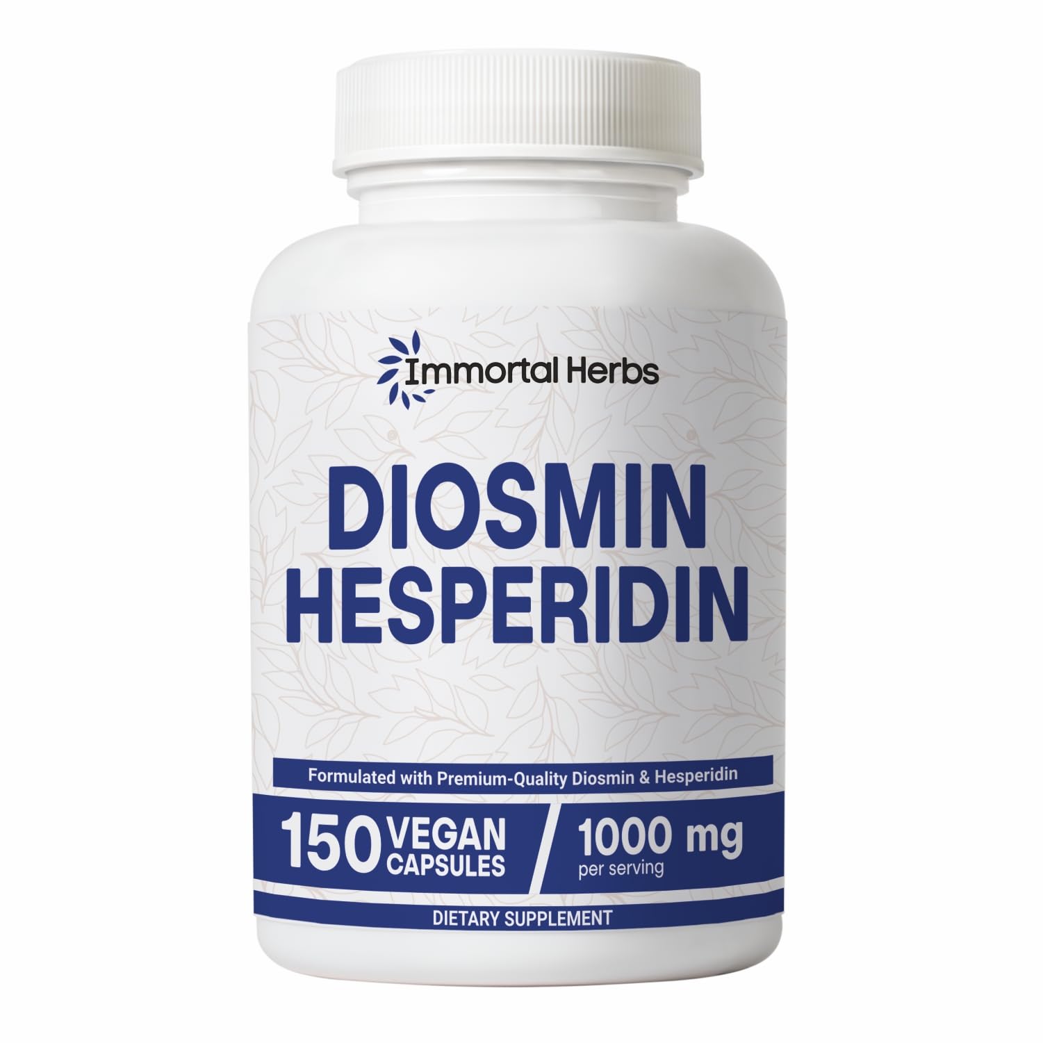 Immortal Herbs Diosmin Hesperidin 1000mg Complex, 150 Capsules, Citrus Bioflavonoids Rich Fruit Extract, 100% Vegetarian, Non-GMO & Gluten Free Diosmin Supplement with Max Strength - TrustMedUSA