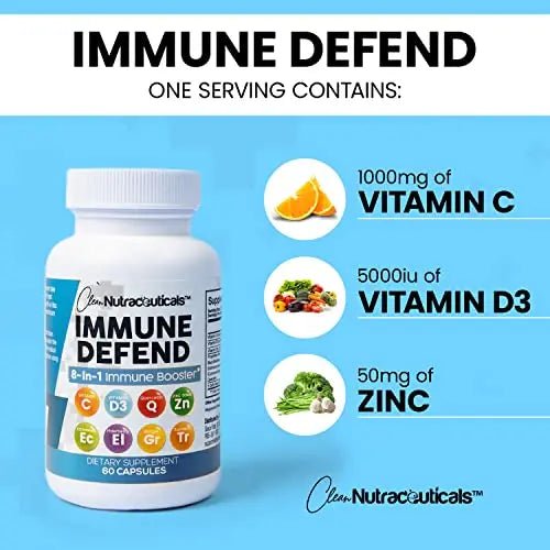 Immune Defense Support Supplement 8 in 1 w/Zinc 50mg Quercetin, VIT C - TrustMedUSA
