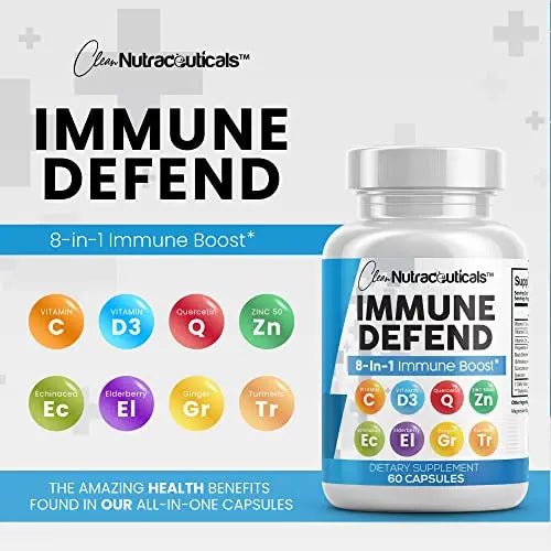 Immune Defense Support Supplement 8 in 1 w/Zinc 50mg Quercetin, VIT C - TrustMedUSA