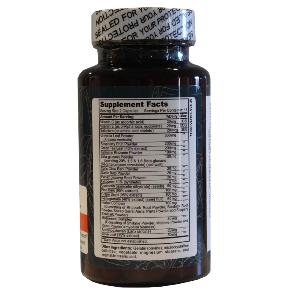 Immuni - Immune Support - Vitamin Supplement for Cold & Flu Relief - Natural Immunity System Booster - Vitamin C & E, Rasberry Fruit Powder, Green Tea Leaf, Olive leaf, and more - 30 Capsules - TrustMedUSA