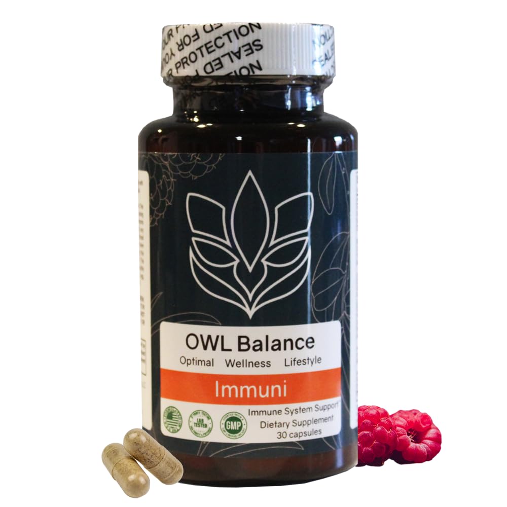 Immuni - Immune Support - Vitamin Supplement for Cold & Flu Relief - Natural Immunity System Booster - Vitamin C & E, Rasberry Fruit Powder, Green Tea Leaf, Olive leaf, and more - 30 Capsules - TrustMedUSA