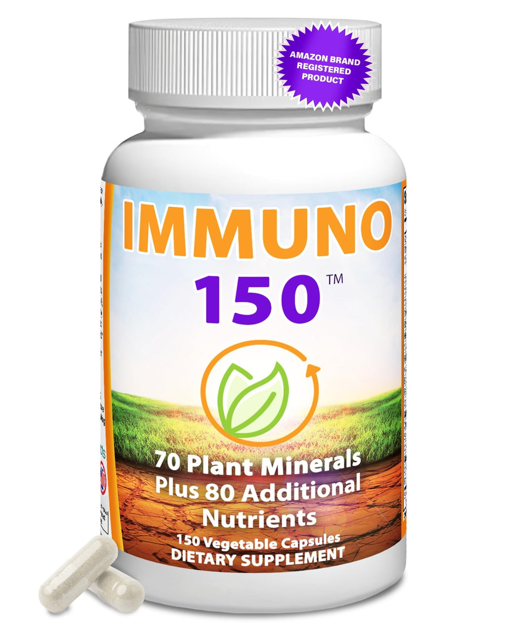 Immuno 150, Immune Support Supplement, Packed with 70 Plant Minerals, 13 Essential Vitamins and 68 Additional Nutrients-150 Vegetable Capsules - TrustMedUSA