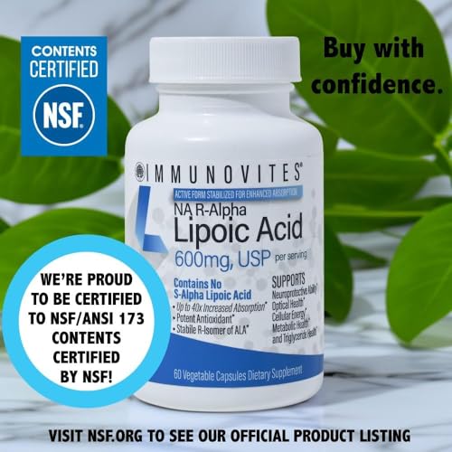 IMMUNOVITES Stabilized R-Alpha Lipoic Acid ((True)) 600mg per Serving [[High Potency & up to 40x Increased Absorption]] - Maple Wellness Supplements
