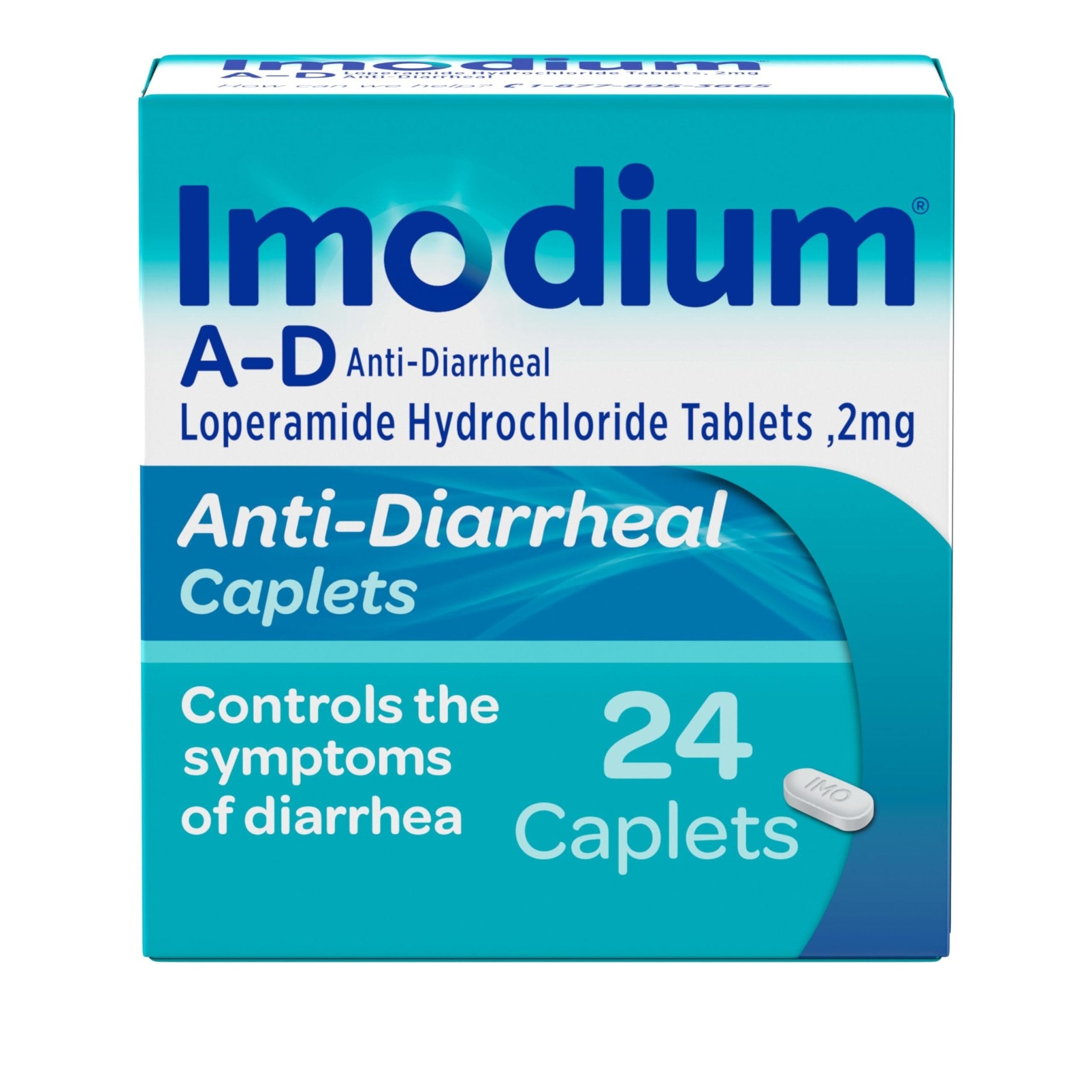 Imodium A-D Diarrhea Relief Caplets with Loperamide HCl, Anti-Diarrheal Medicine to Help Control Symptoms of Diarrhea Due to Acute, Traveler's Diarrhea, HSA/FSA Eligible, 24 ct - Maple Wellness Supplements