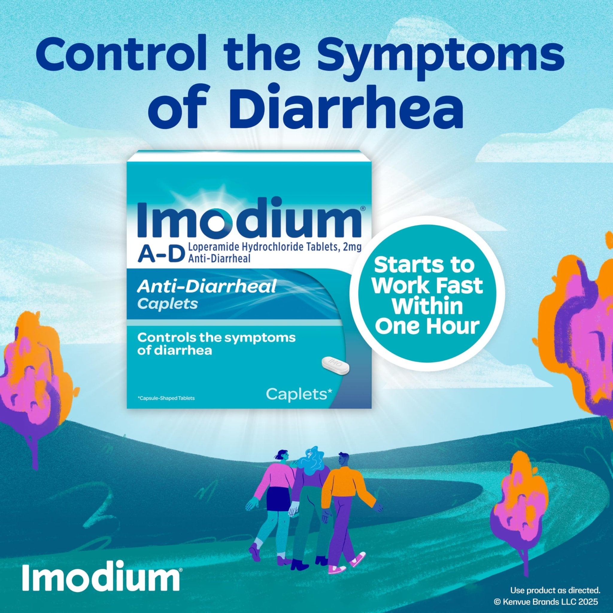 Imodium A-D Diarrhea Relief Caplets with Loperamide HCl, Anti-Diarrheal Medicine to Help Control Symptoms of Diarrhea Due to Acute, Traveler's Diarrhea, HSA/FSA Eligible, 24 ct - Maple Wellness Supplements