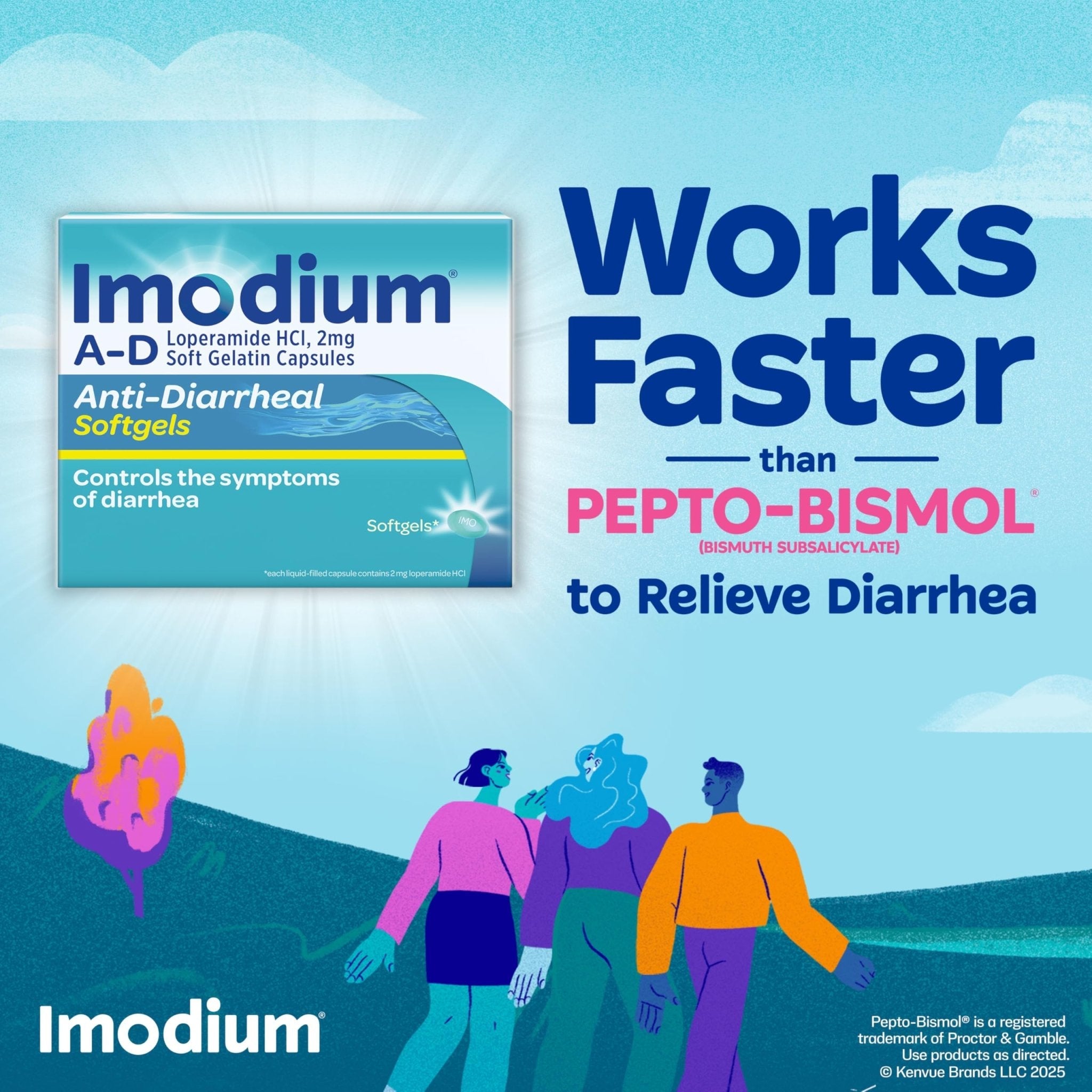 Imodium A-D Fast-Acting Anti-Diarrheal Softgels, Loperamide HCl 2 mg, Travel Essential Diarrhea Relief Medicine for Adults, 24 Count, Anti Diarrhea Pills,Easy to Swallow, for Ages 12+ - Maple Wellness Supplements