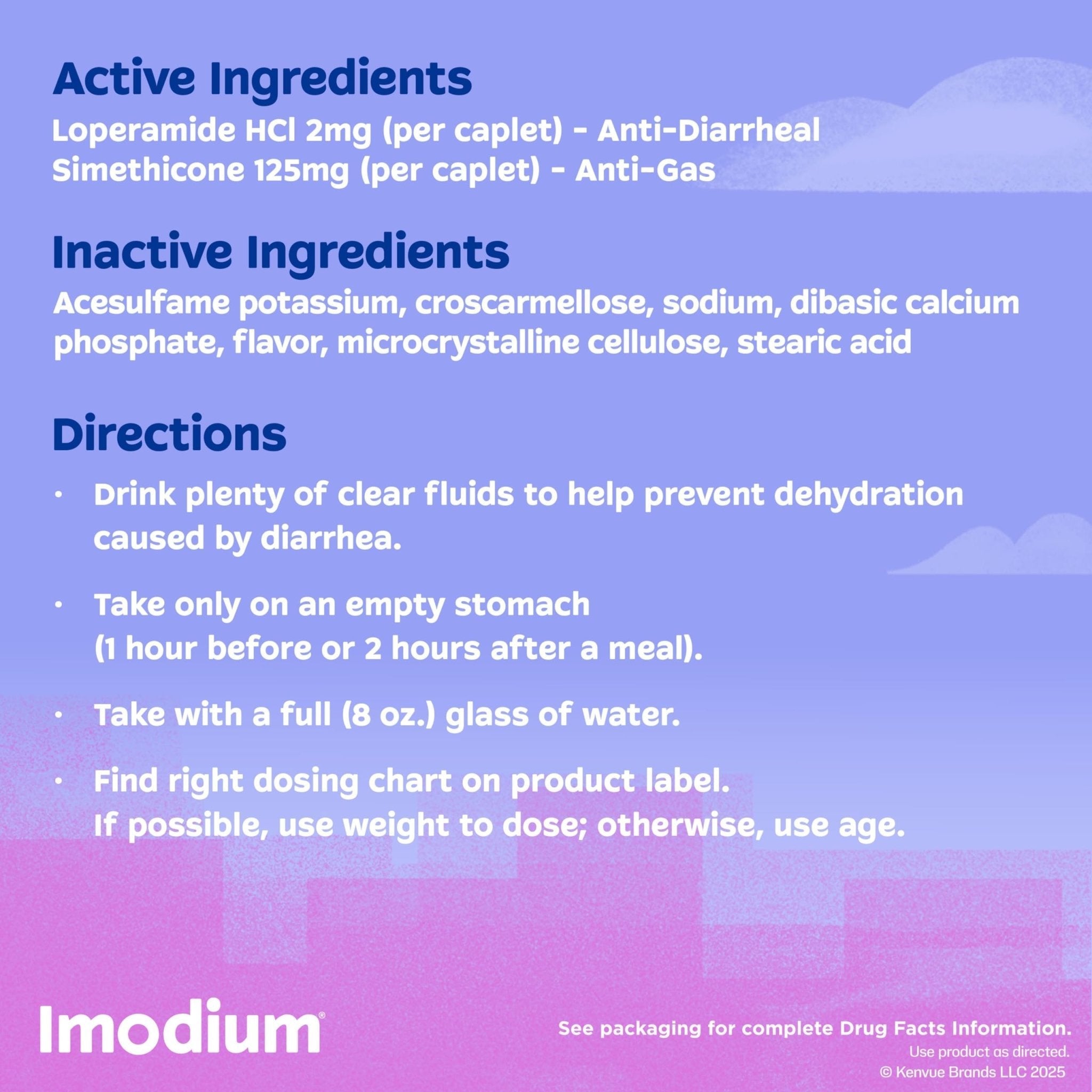 Imodium Multi-Symptom Relief Caplets, Loperamide Hydrochloride & Simethicone Anti-Diarrheal Medicine for the Relief of Diarrhea, Gas, Bloating, Cramps & Pressure, 18 ct - Maple Wellness Supplements