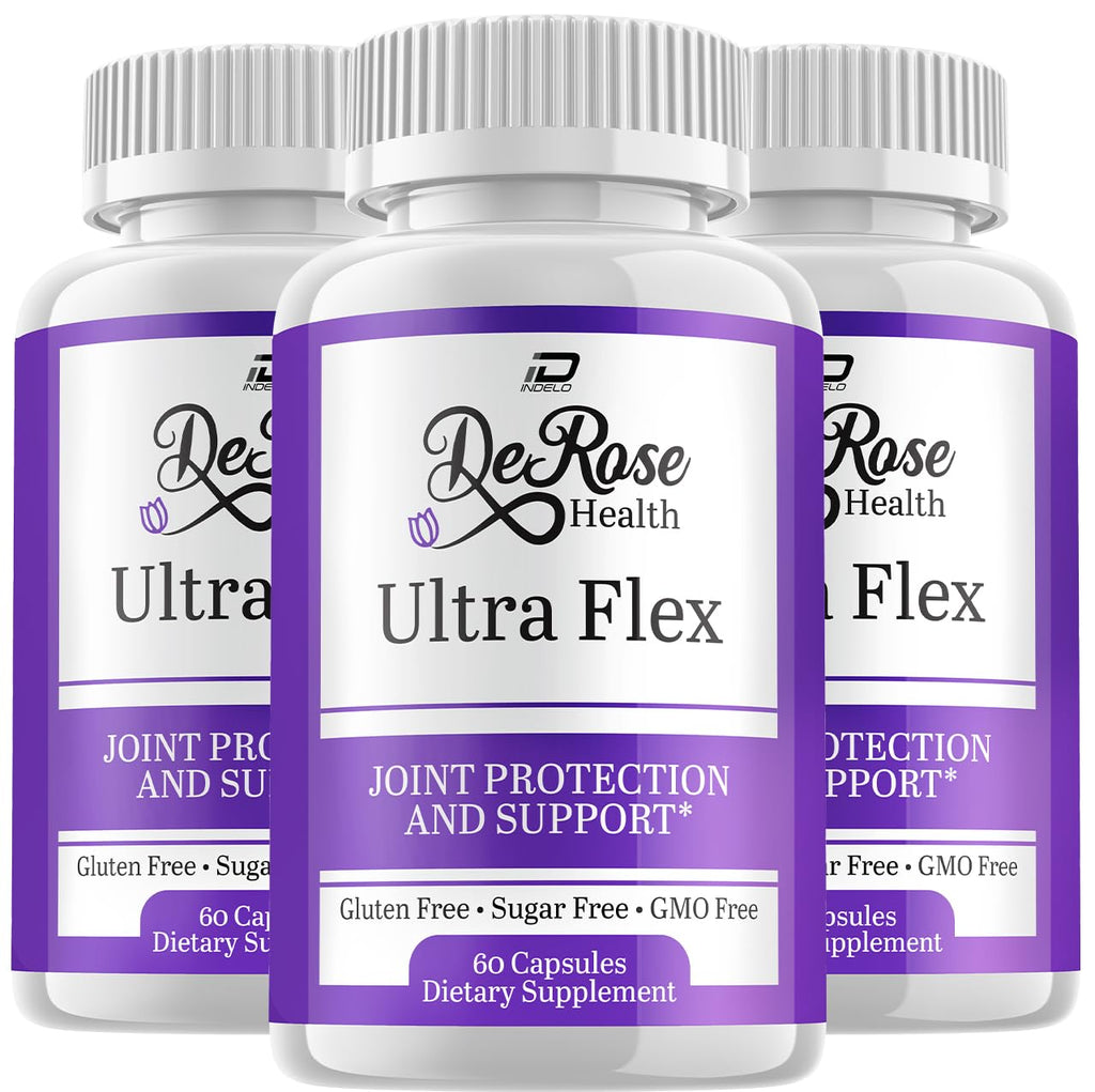Indelo Ultra Flex Derose Health Capsules, Joint Support Supplement, Ultra Flex Natural Joint Health Formula, Derose Health Pills for Joint Wellness Mobility, UltraFlex Reviews (3 Pack - 180 Capsules) - TrustMedUSA