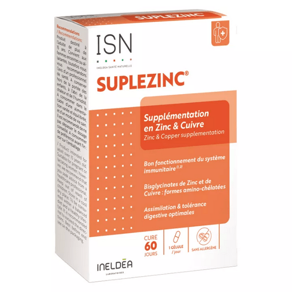 Ineldea Suplezinc Zinc & Copper Supplement 60 capsules - TrustMedUSA
