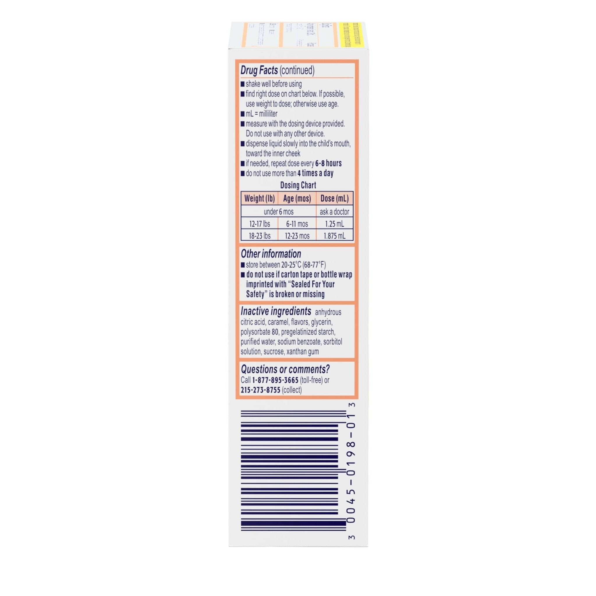 Infants’ Motrin Infant Ibuprofen Oral Suspension Concentrated Drops, NSAID Fever Reducer & Pain Reliever for Babies, Dye Free, Alcohol-Free, Berry Flavor, Includes Enclosed Syringe, 1 fl. oz - Maple Wellness Supplements