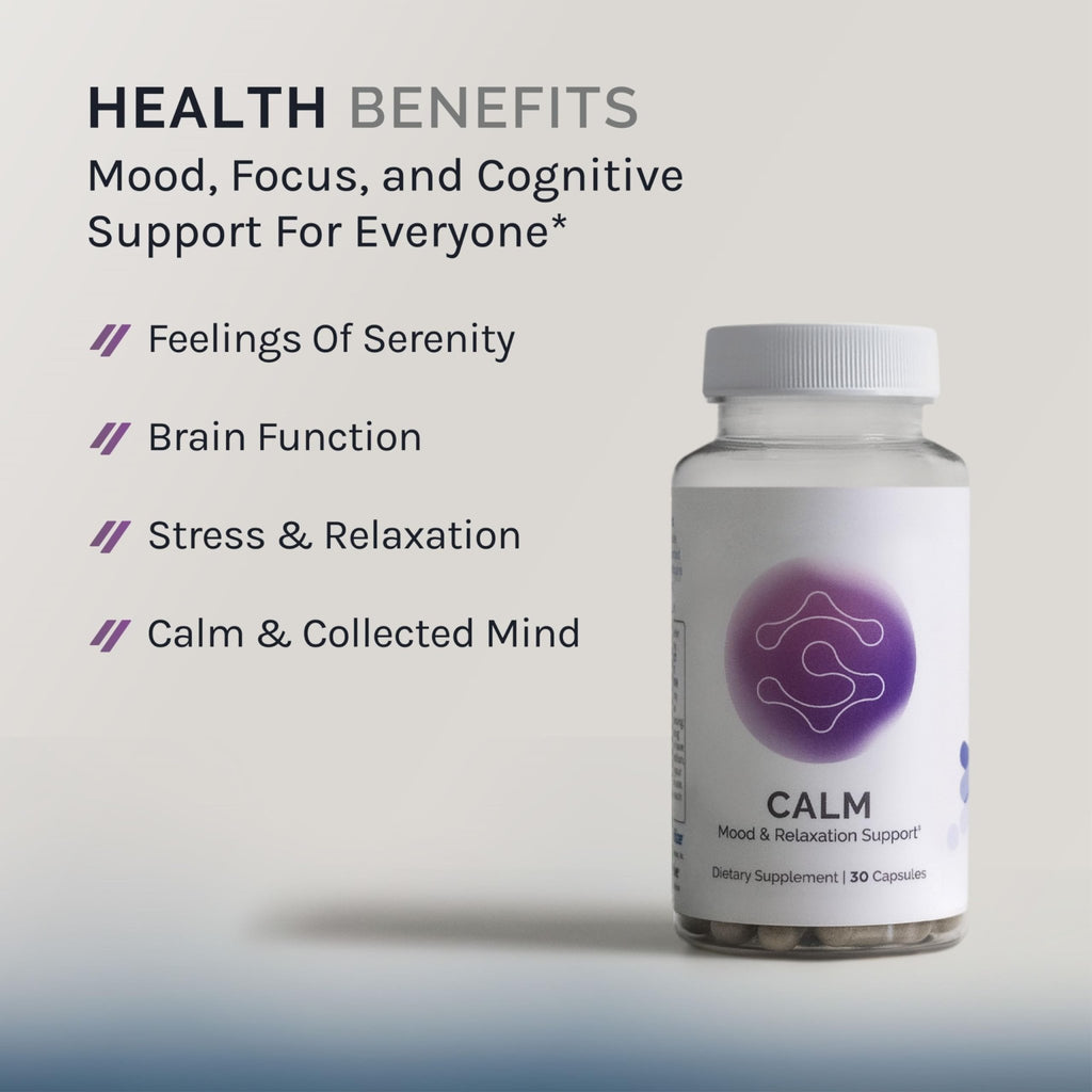 InfiniWell Calm - Mood & Cognitive Support Supplement for Adults with L-Theanine, Bacopa monnieri & DHH-B - Supports Relaxation, Focus & Mental Clarity (30 Capsules) - TrustMedUSA