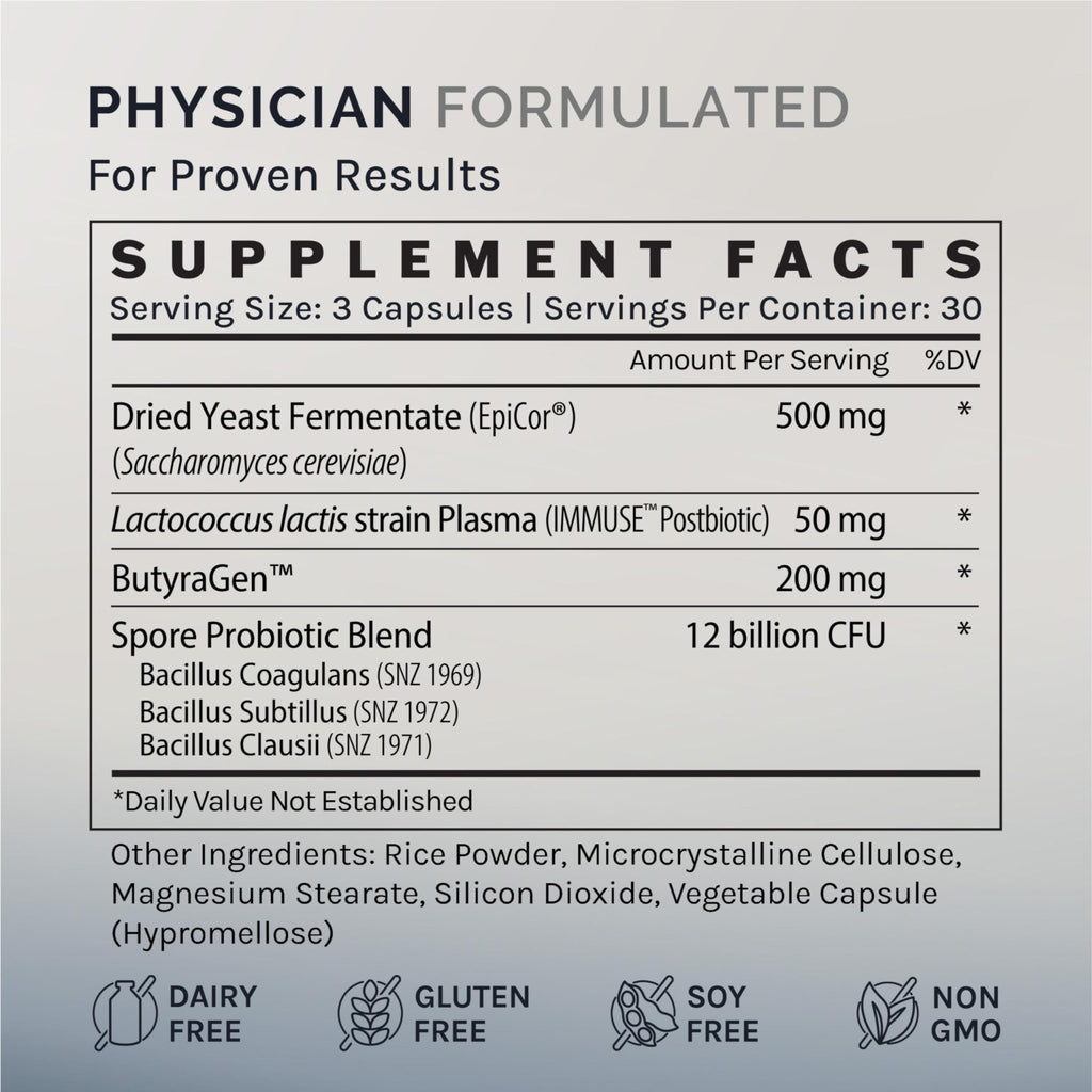 InfiniWell GI Prime - Pre, Post & Probiotics for Digestive Health - Aid Immune Function & Support The Gut-Brain Axis - with Bacillus Probiotics for Women & Men (90 Capsules) - TrustMedUSA
