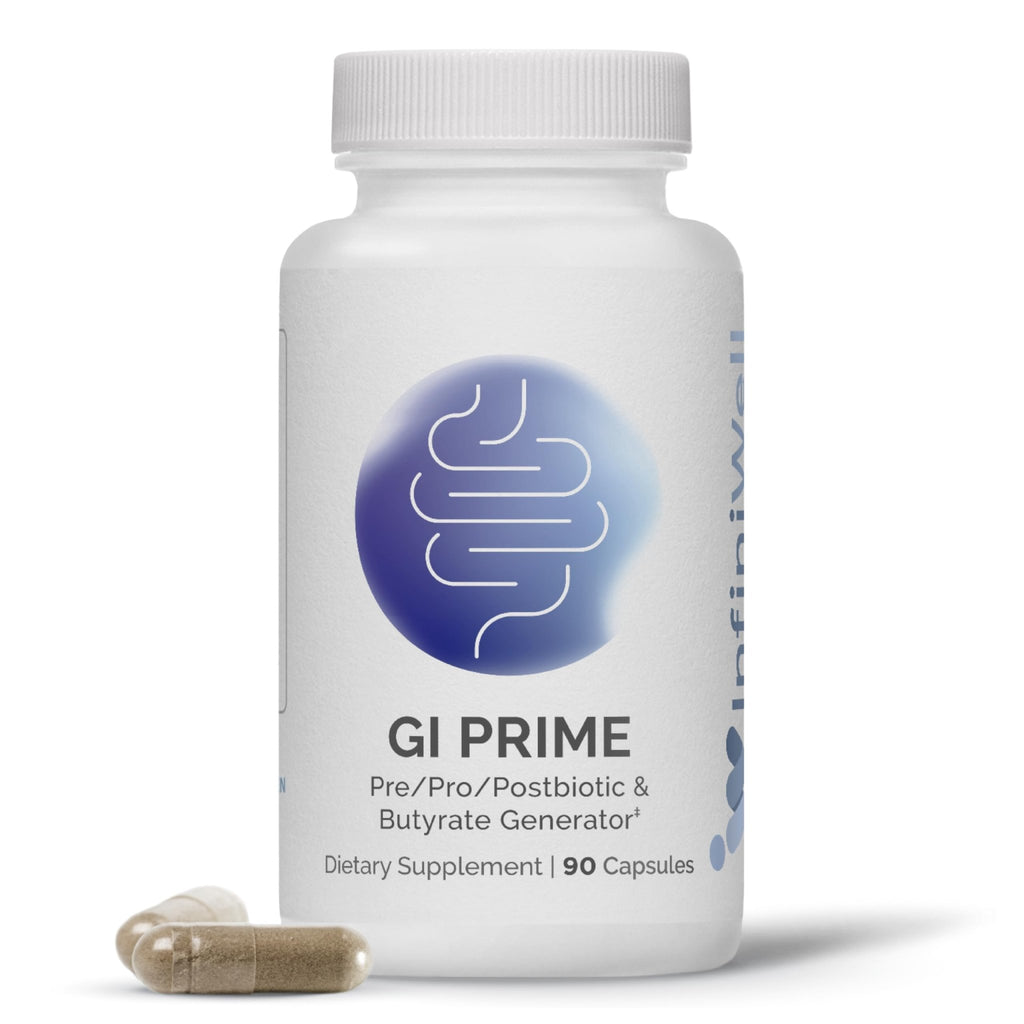 InfiniWell GI Prime - Pre, Post & Probiotics for Digestive Health - Aid Immune Function & Support The Gut-Brain Axis - with Bacillus Probiotics for Women & Men (90 Capsules) - TrustMedUSA