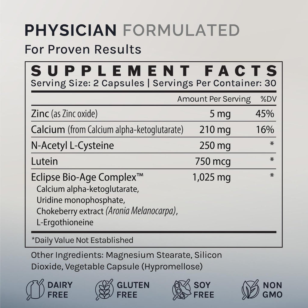 InfiniWell InfiniAge Longevity Supplements - Advanced Cellular Health Supplements with Lutein, N-Acetyl Cysteine (NAC) & Low Dose Zinc - Support Nutrient Sensing & Mitochondrial Health (30 Capsules) - TrustMedUSA