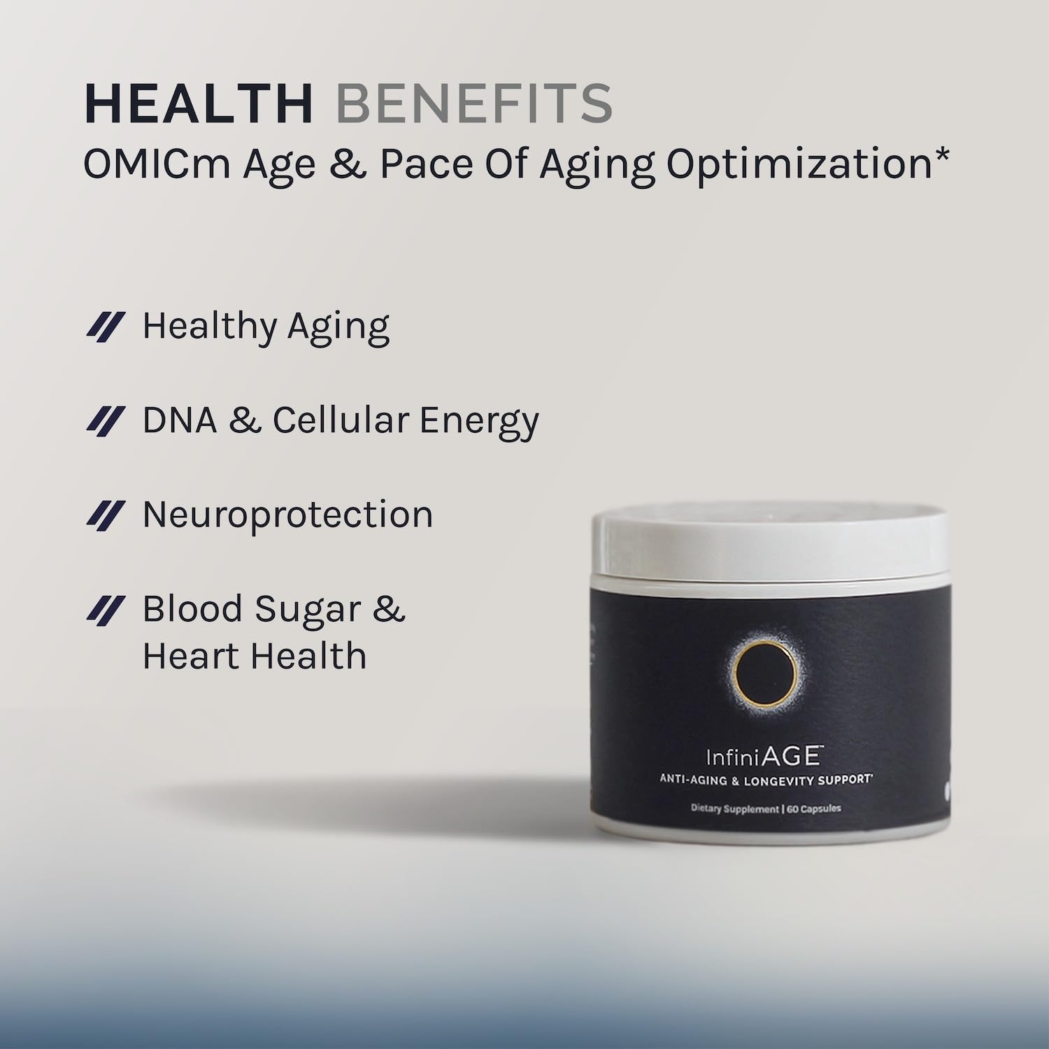 InfiniWell InfiniAge Longevity Supplements - Advanced Cellular Health Supplements with Lutein, N-Acetyl Cysteine (NAC) & Low Dose Zinc - Support Nutrient Sensing & Mitochondrial Health (30 Capsules) - TrustMedUSA