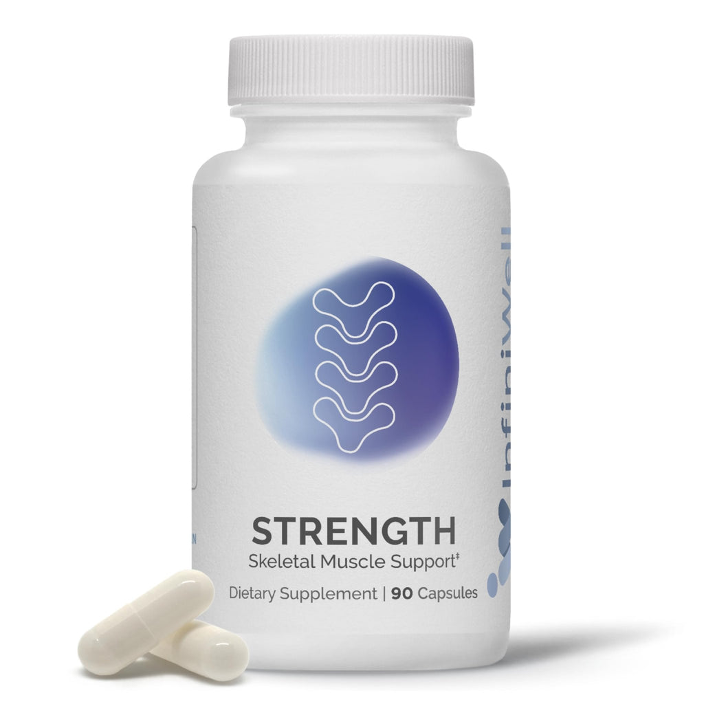 InfiniWell Strength - Muscle Recovery Supplements for Healthy Aging - HMB Supplement for Stamina, Endurance, Strength Gains & Mobility - Nourish Healthy Muscle Mass & Tissue Quality (90 Capsules) - TrustMedUSA