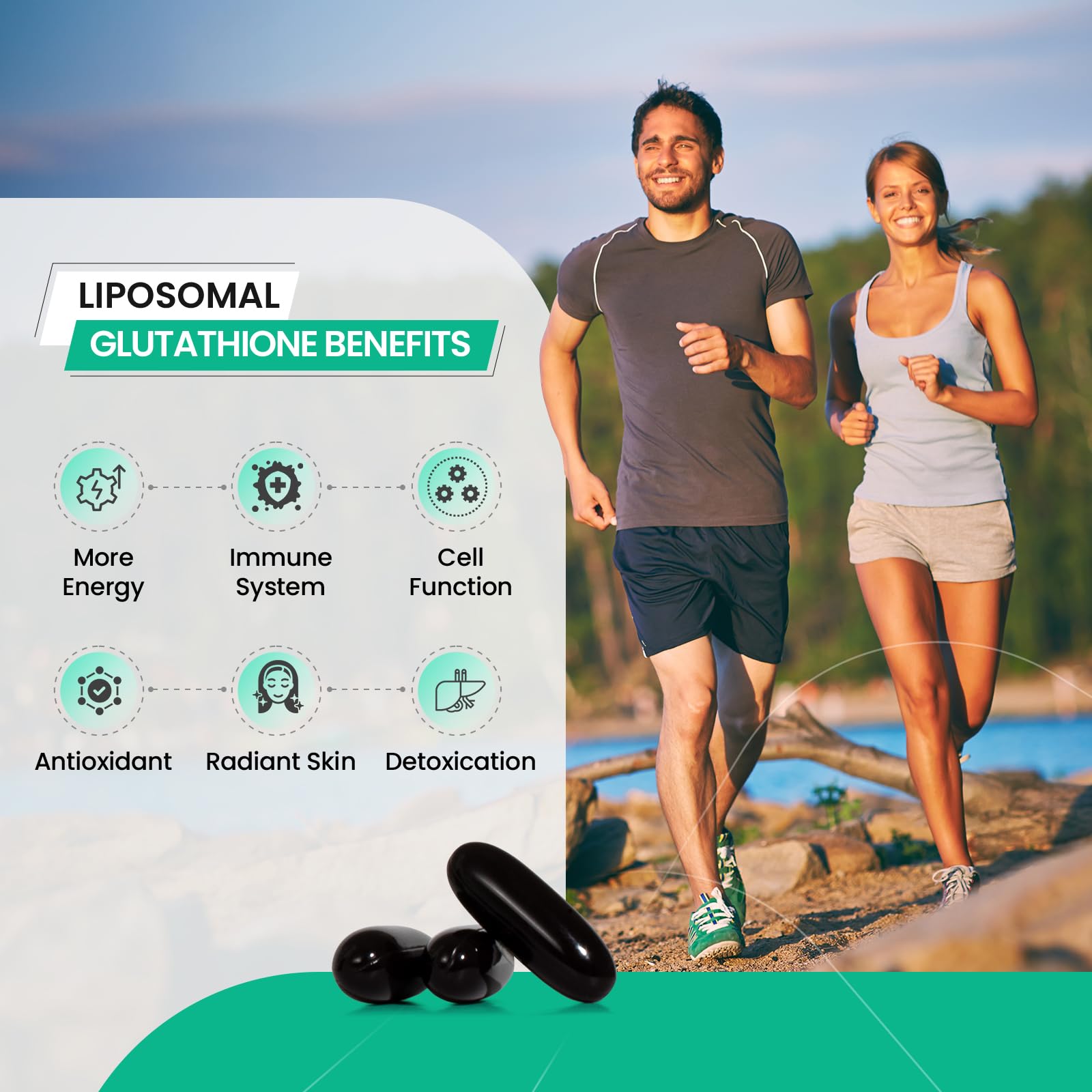 inGreens 2800 MG Liposomal Glutathione Supplement, Detoxifying & Immune, Aging Defense, Energy, Glutathione Unique Formulation Reduced - TrustMedUSA