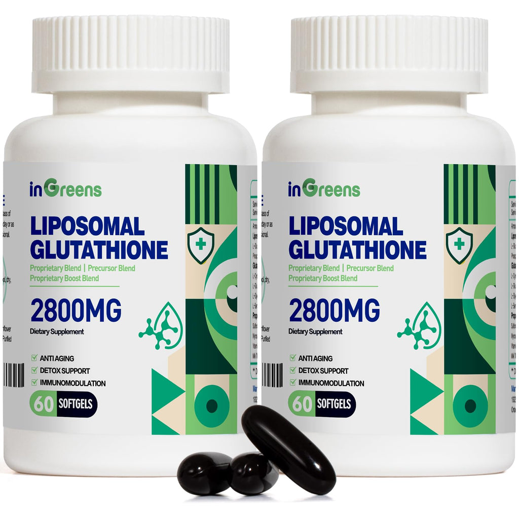 inGreens 2800 MG Liposomal Glutathione Supplement, Detoxifying & Immune, Aging Defense, Energy, Glutathione Unique Formulation Reduced - TrustMedUSA
