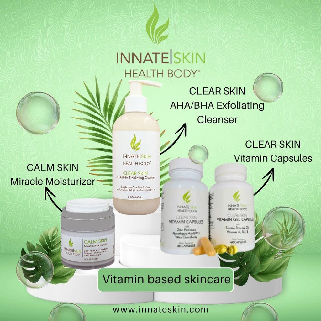Innate Skin Health Body Clear Skin Acne Gummies - Complexion Supplement, Pantothenic Acid & Antioxidants, Vitamins 60 Count - TrustMedUSA