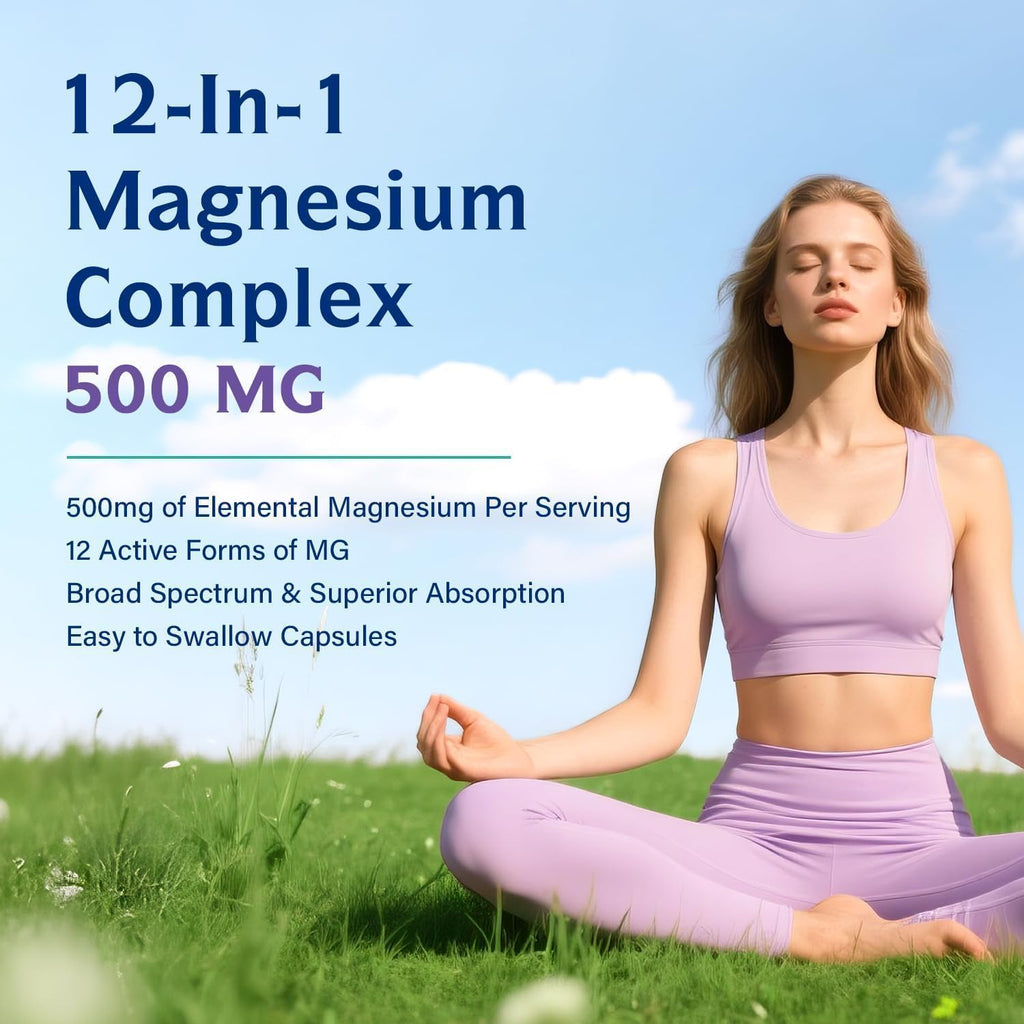 Innate Vitality 12-in-1 Magnesium Complex, 500 mg Elemental Mag, with Magnesium Glycinate Malate Taurate Aspartate & More, - TrustMedUSA
