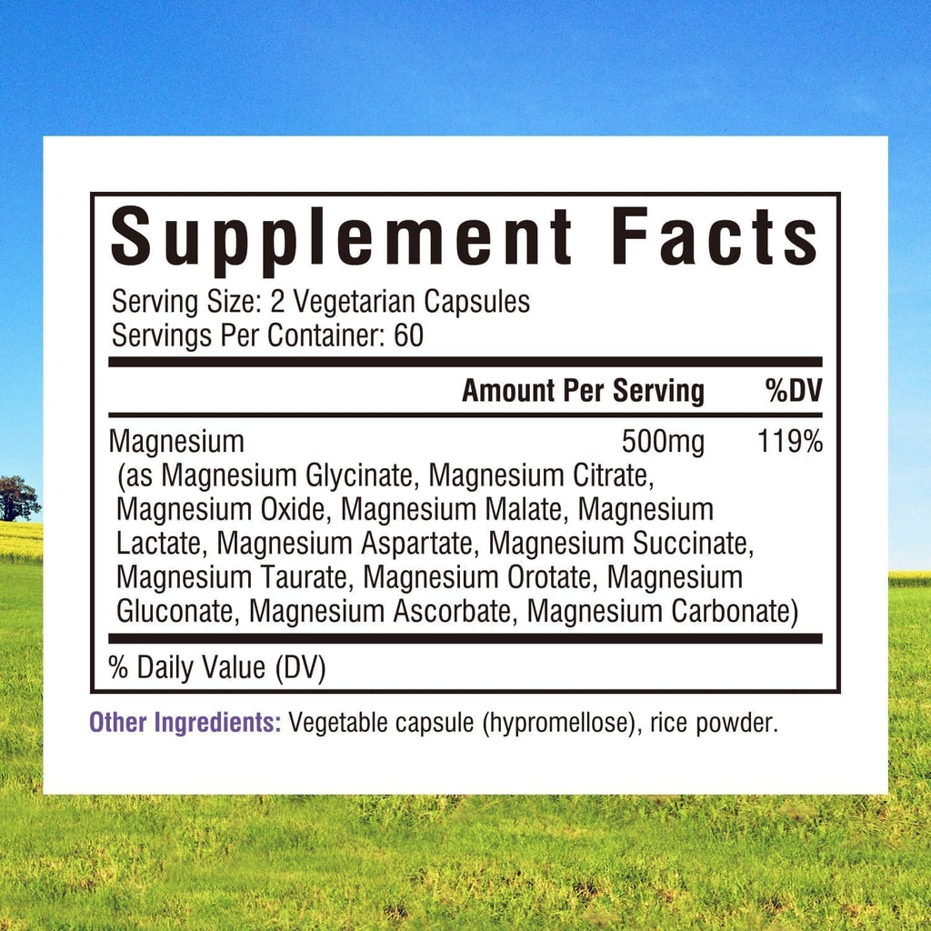 Innate Vitality 12-in-1 Magnesium Complex, 500 mg Elemental Mag, with Magnesium Glycinate Malate Taurate Aspartate & More, - TrustMedUSA