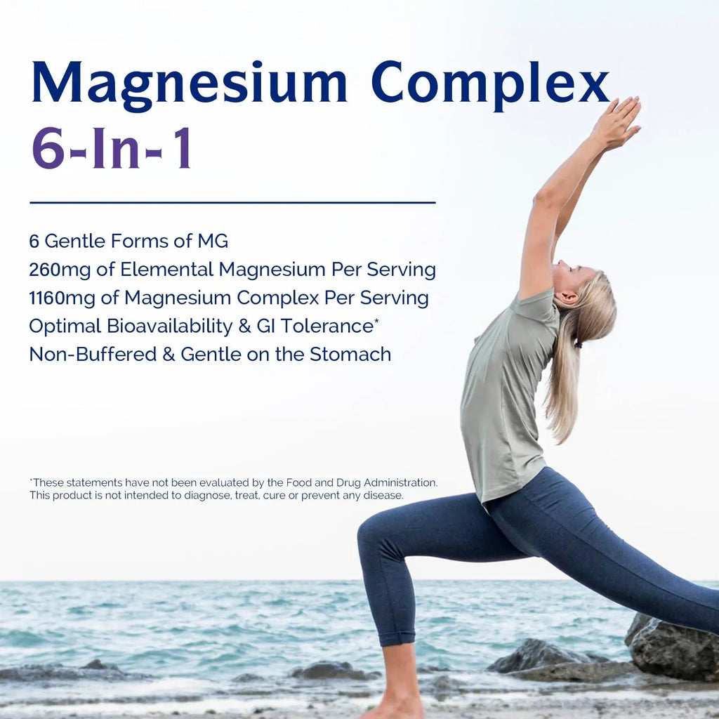Innate Vitality Magnesium Complex 6-in-1, 1160mg Per Serving, Rest & Digestion, Magnesium Glycinate & Citrate, High Absorption, 120 Vegan Capsules - TrustMedUSA