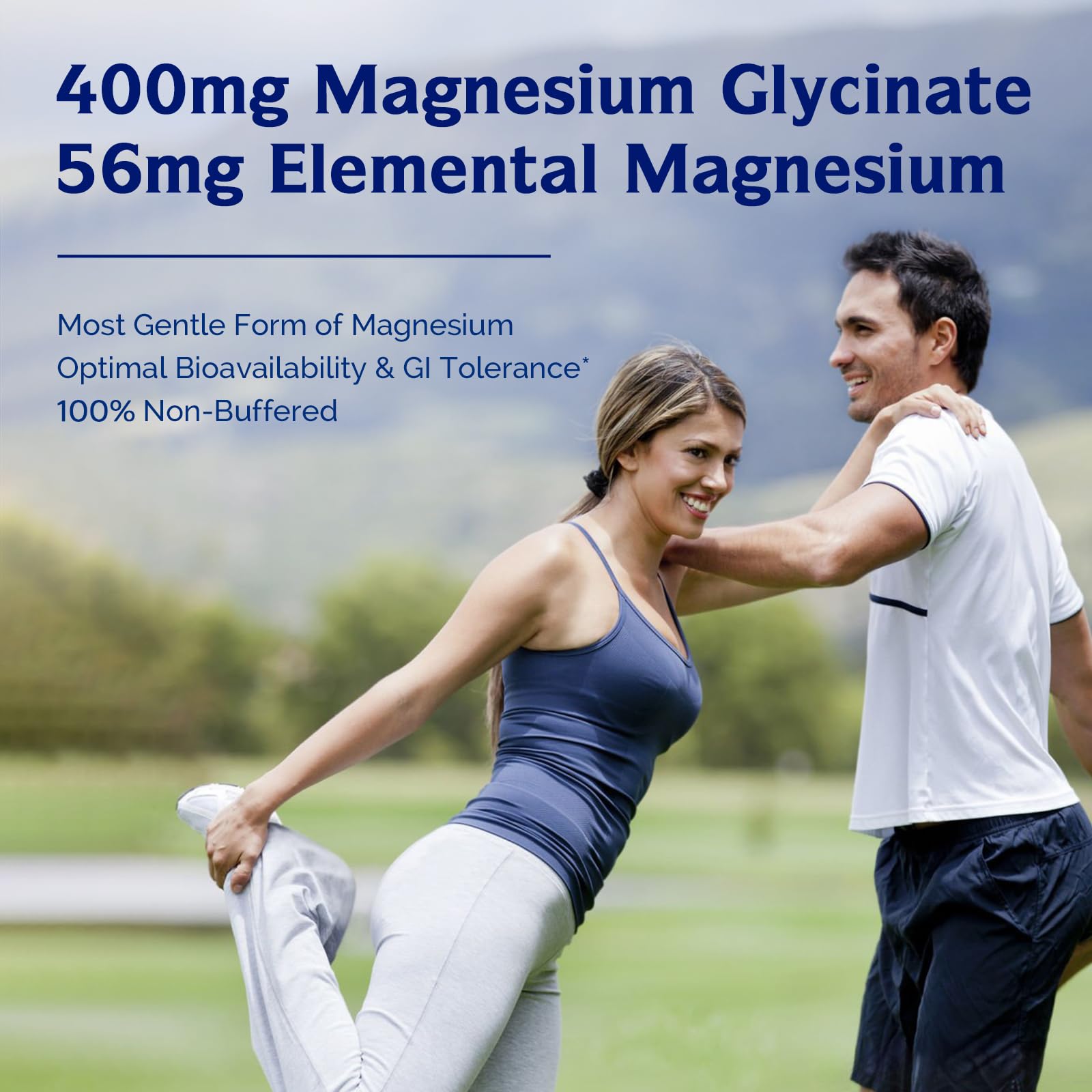 Innate Vitality Magnesium Glycinate 400mg, Non Buffered & High Absorption Magnesium Supplement for Sleep, Relaxation, Heart & Bone Health for Men & Women, Non-GMO, No Gluten, 240 Vegan Capsules - TrustMedUSA