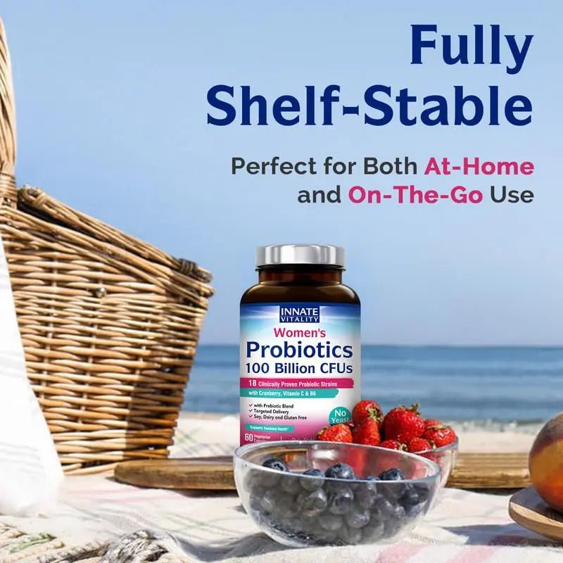 Innate Vitality Women’s Probiotics, 100 Billion CFUs 18 Strains, with Cranberry, Vitamin C - TrustMedUSA